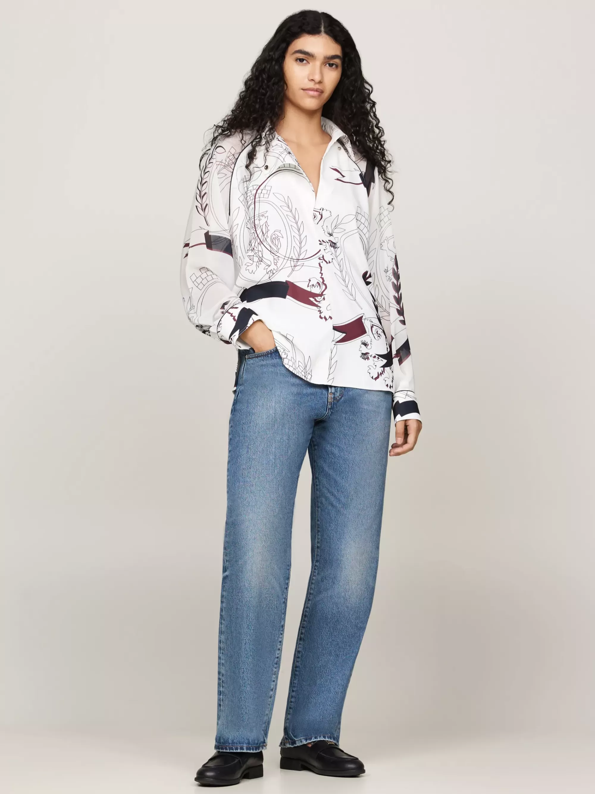 Co-Ords | Blouses & Overhemden*Tommy Hilfiger Relaxed Fit Overhemd Met Embleemprint IVORY