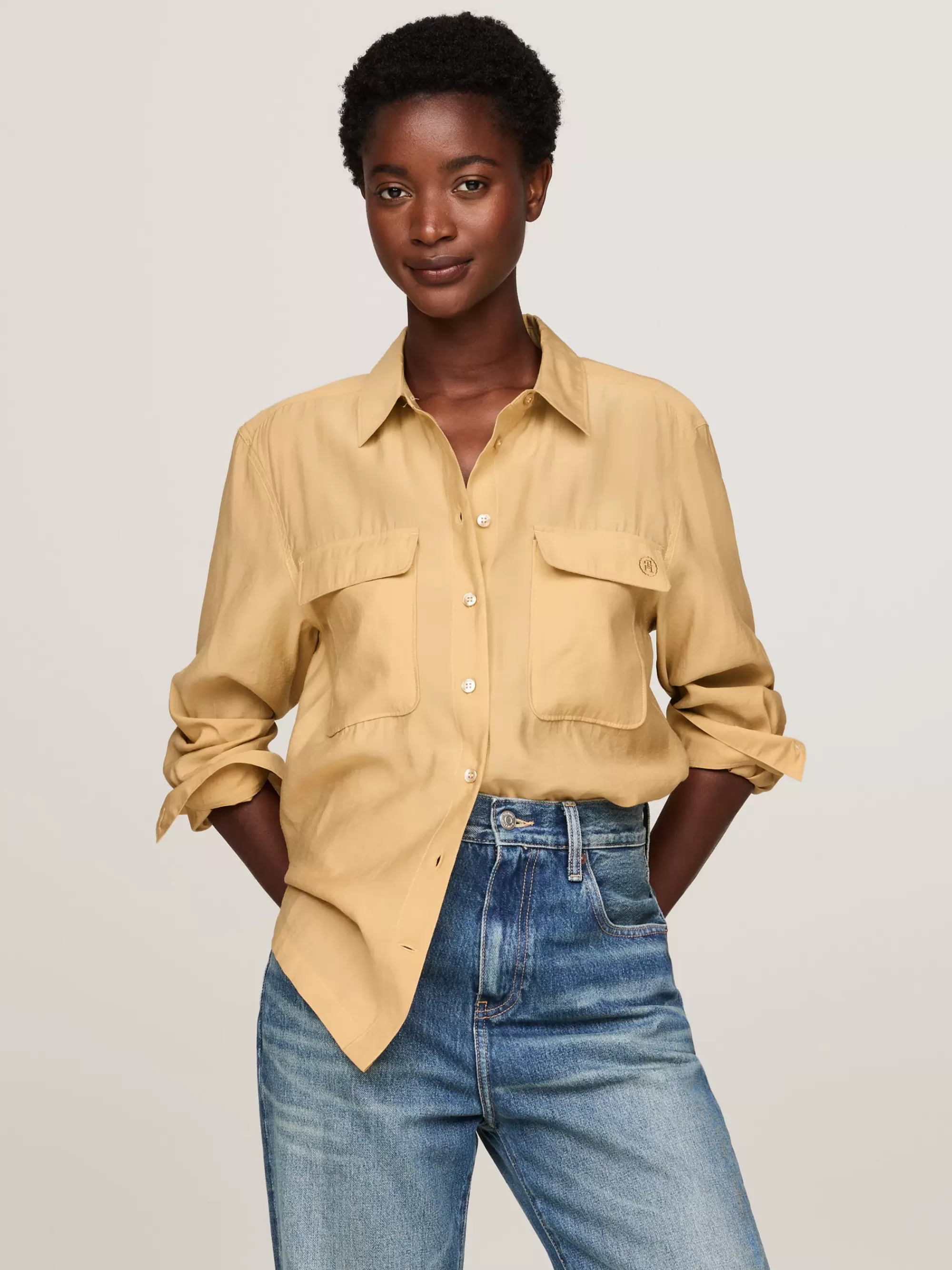 Blouses & Overhemden*Tommy Hilfiger Relaxed Fit Overhemd Met Klepzakken BEECHWOOD