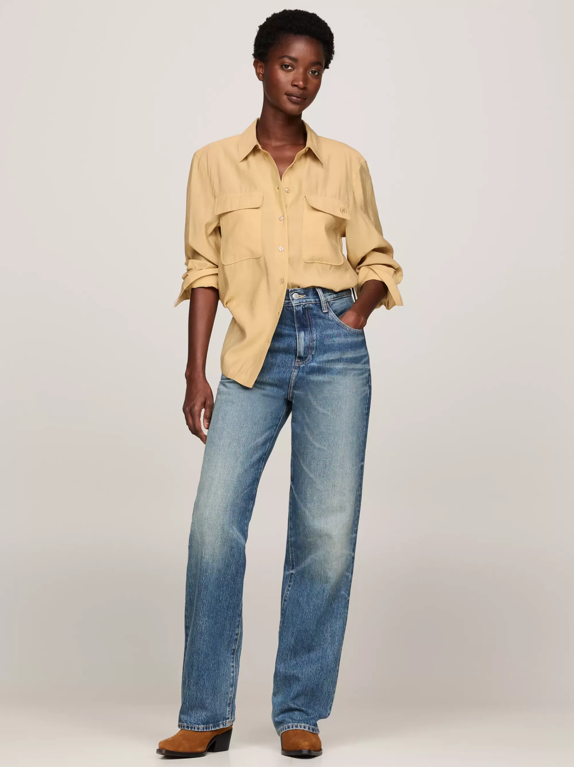 Blouses & Overhemden*Tommy Hilfiger Relaxed Fit Overhemd Met Klepzakken BEECHWOOD