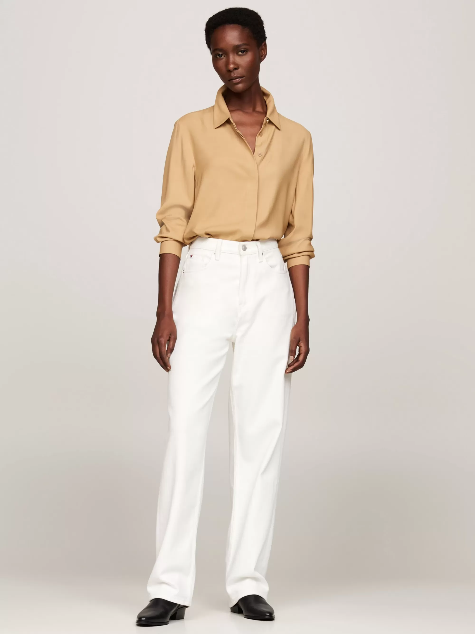 Blouses & Overhemden*Tommy Hilfiger Relaxed Fit Overhemd Met Metalen Vlag CLASSIC KHAKI