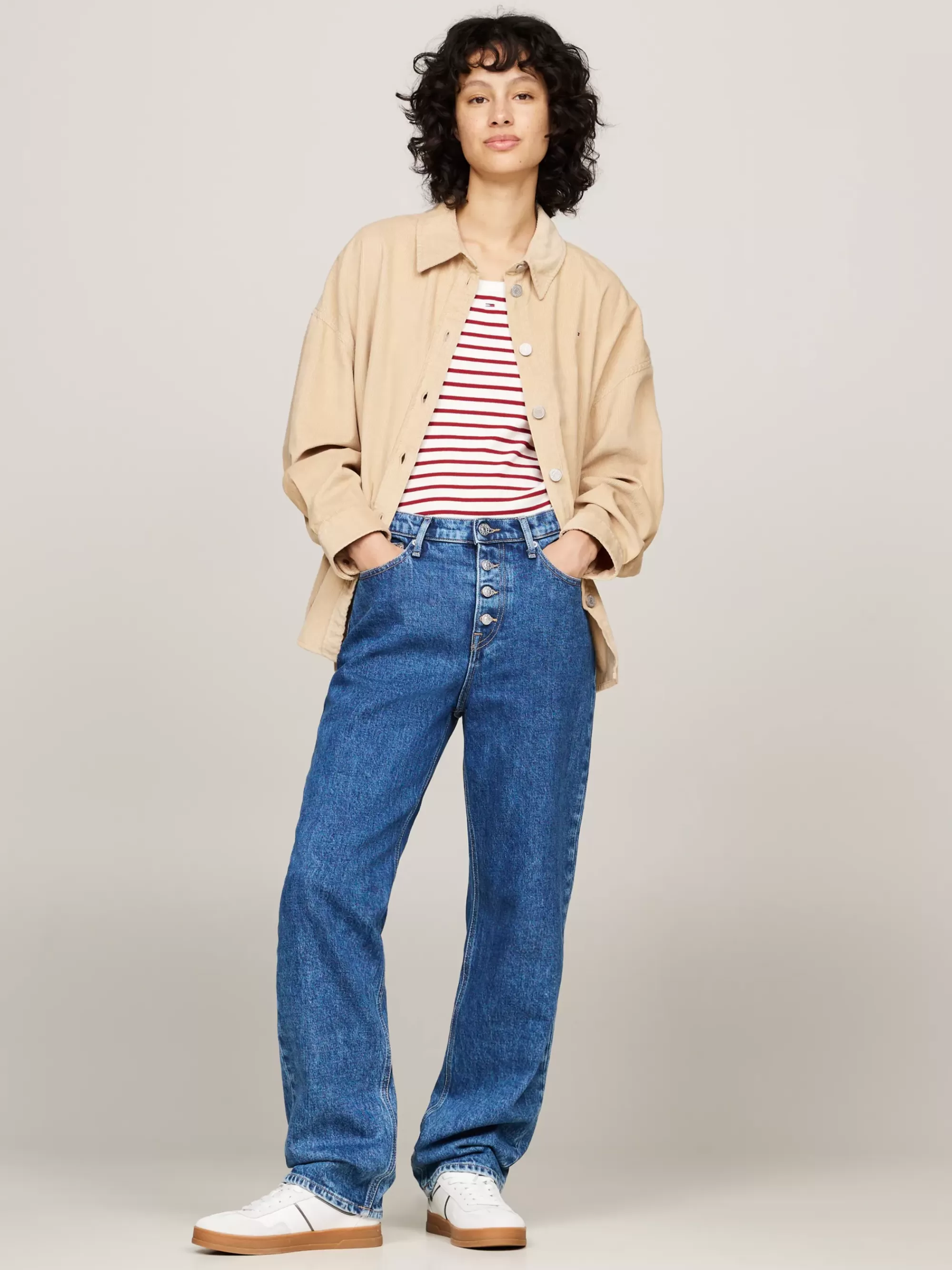 Blouses & Overhemden*Tommy Hilfiger Relaxed Fit Overshirt Van Fijn Corduroy GENTLE GOLD