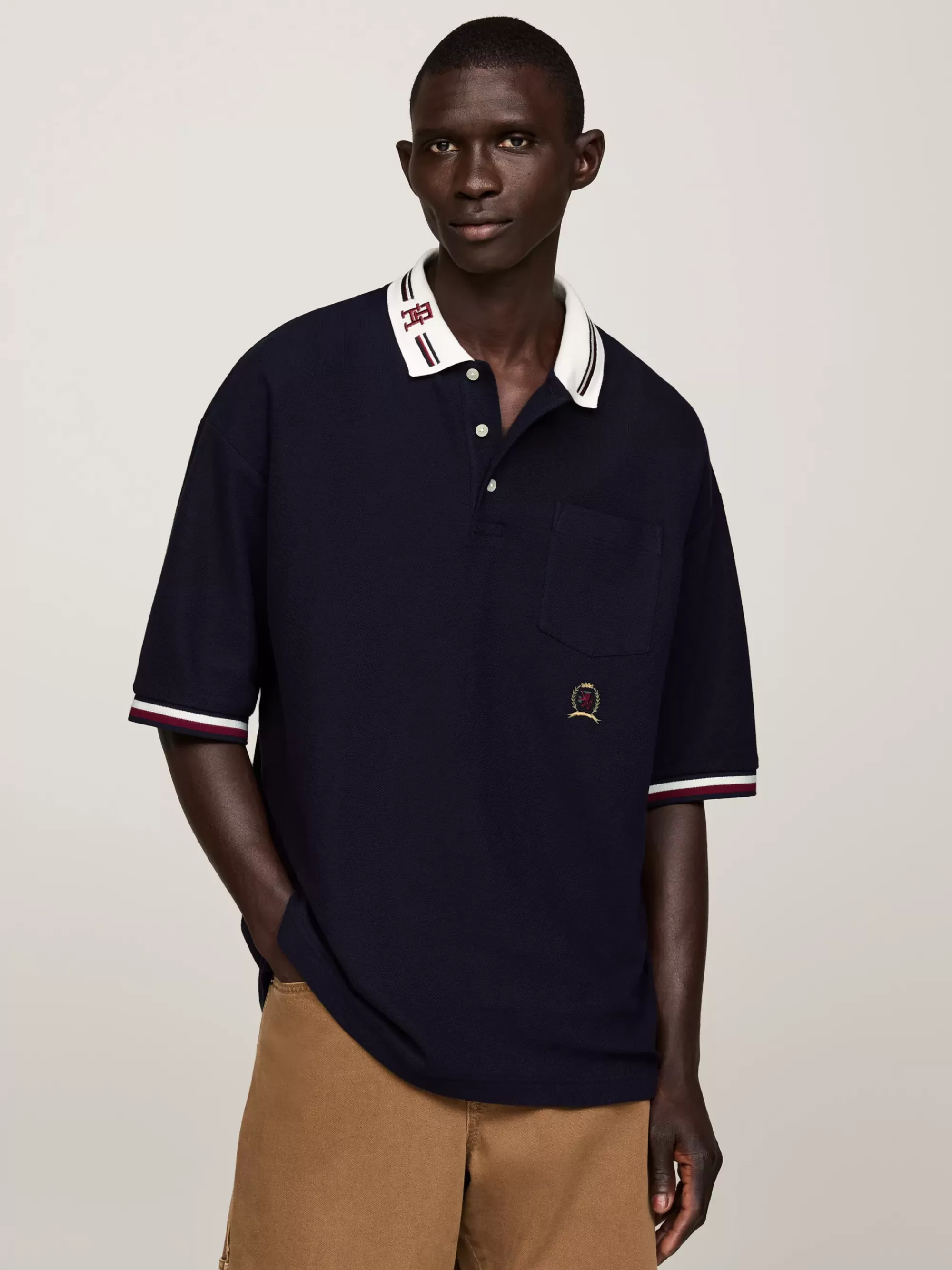 Polo's*Tommy Hilfiger Relaxed Fit Polo Met Geborduurd Embleem DESERT SKY