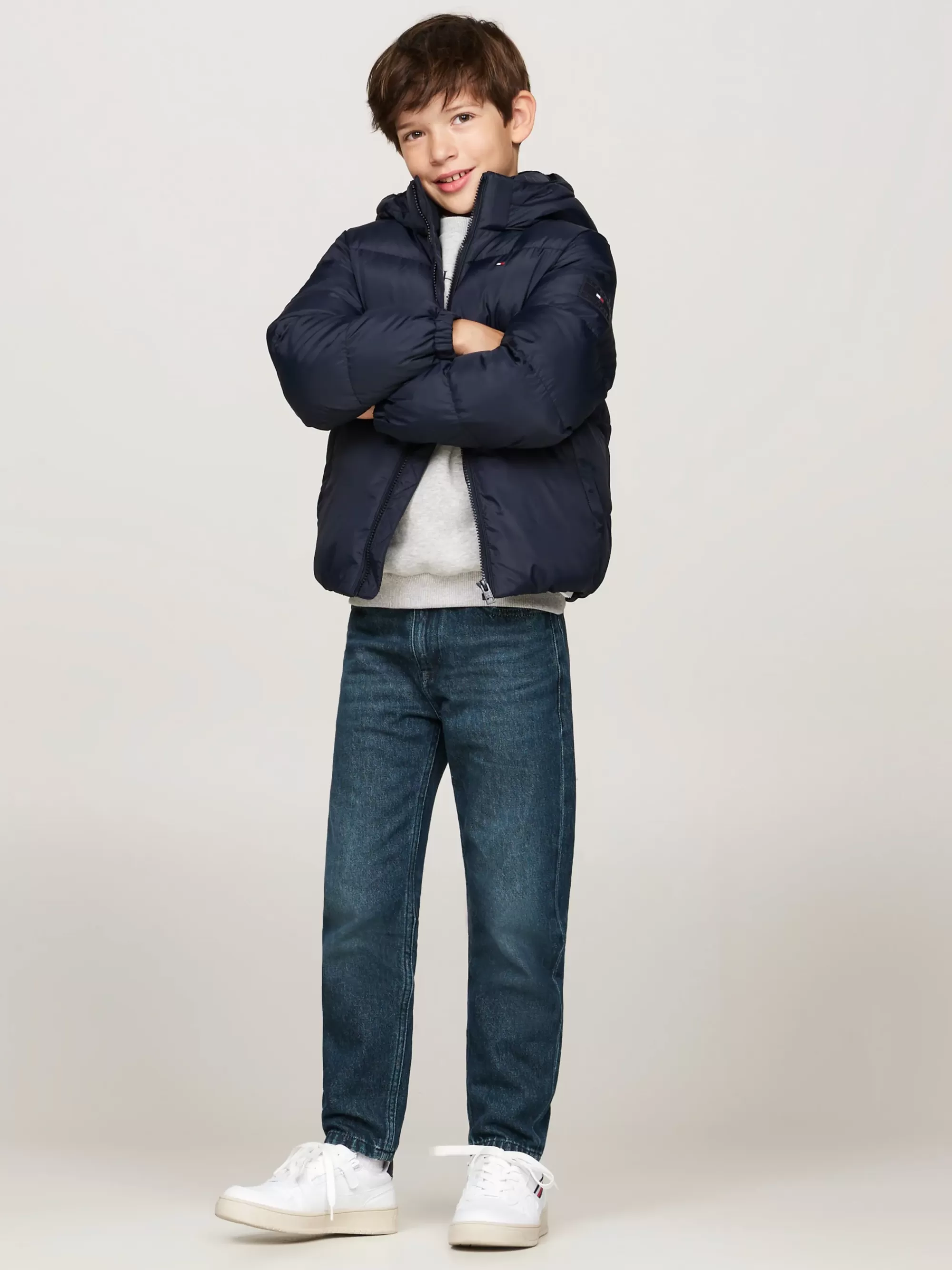 Jassen*Tommy Hilfiger Relaxed Fit Pufferjack Met Dons En Capuchon DESERT SKY