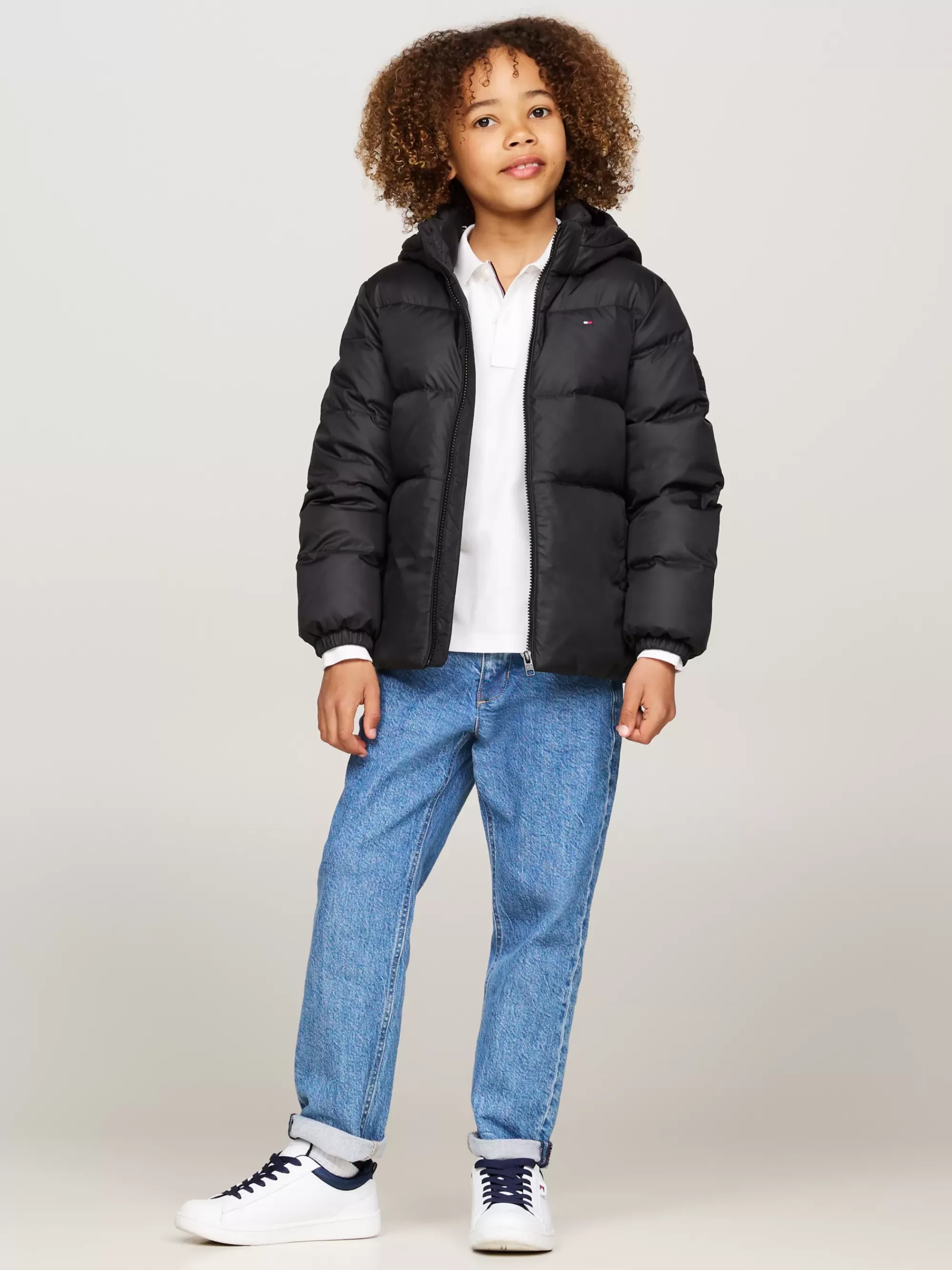 Jassen*Tommy Hilfiger Relaxed Fit Pufferjack Met Dons En Capuchon BLACK