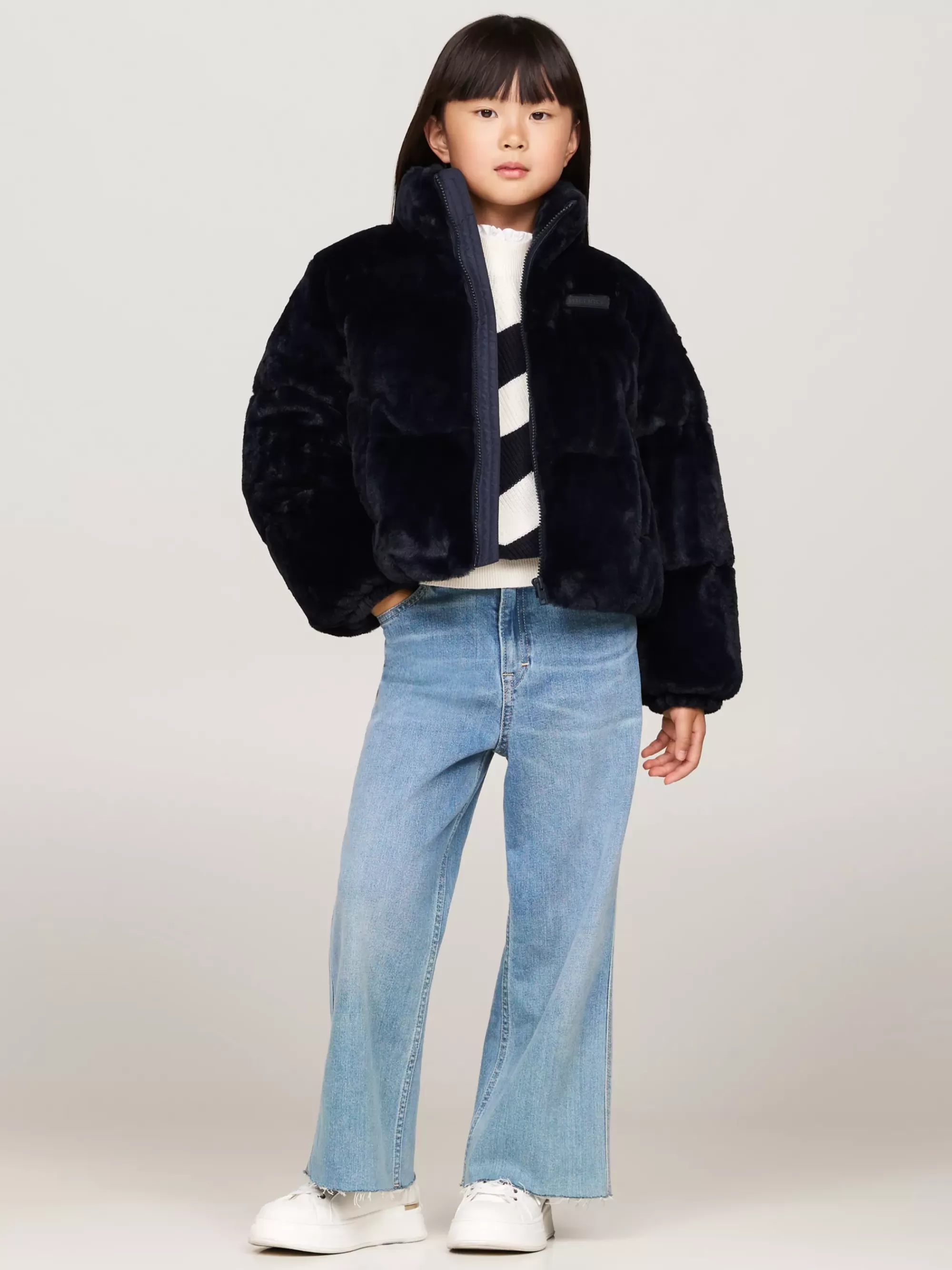 Jassen & Jacks*Tommy Hilfiger Relaxed Fit Pufferjack Van Imitatiebont DESERT SKY