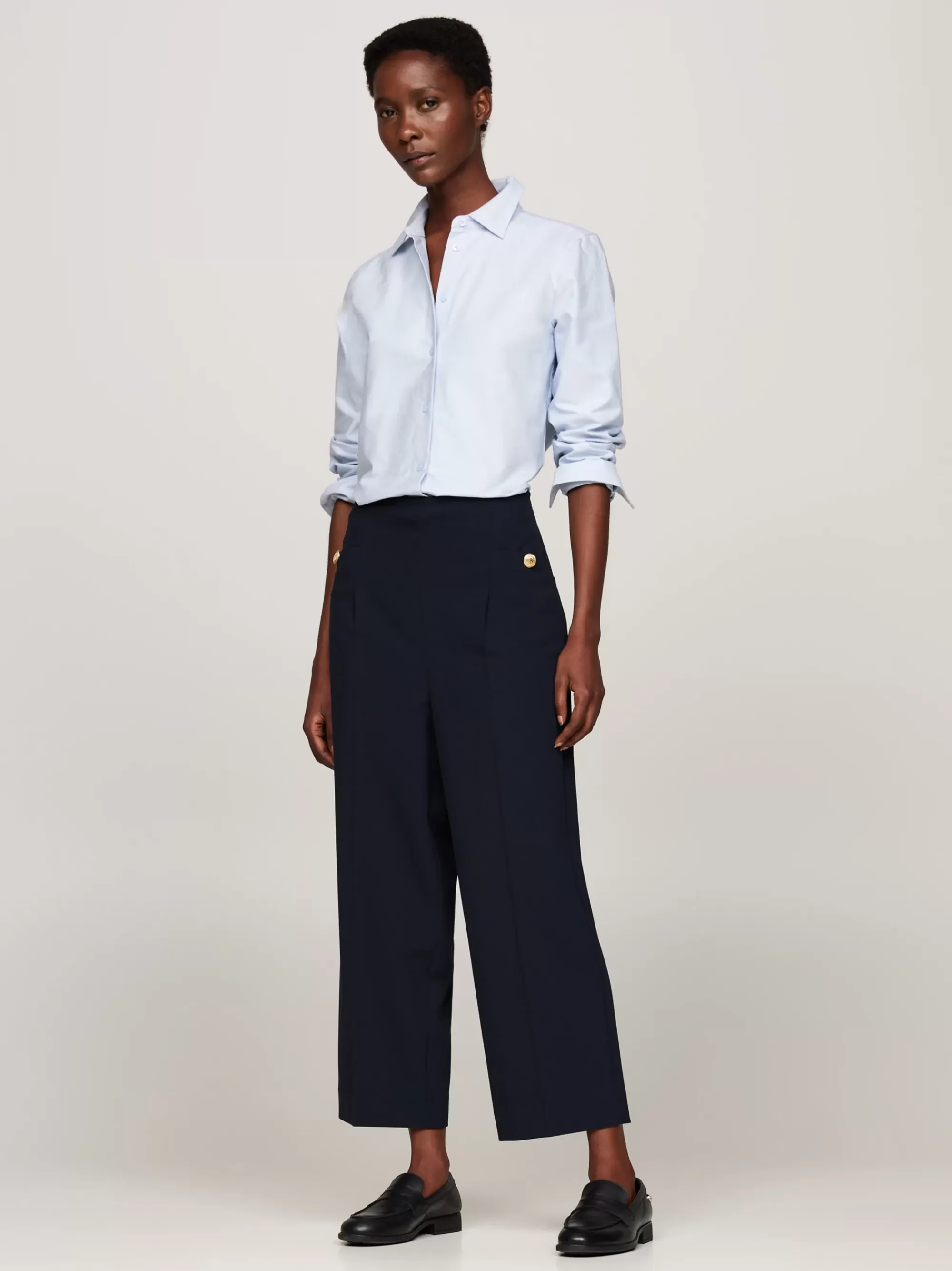 Broeken*Tommy Hilfiger Relaxed Fit Straight Leg Broek Van Twill DESERT SKY