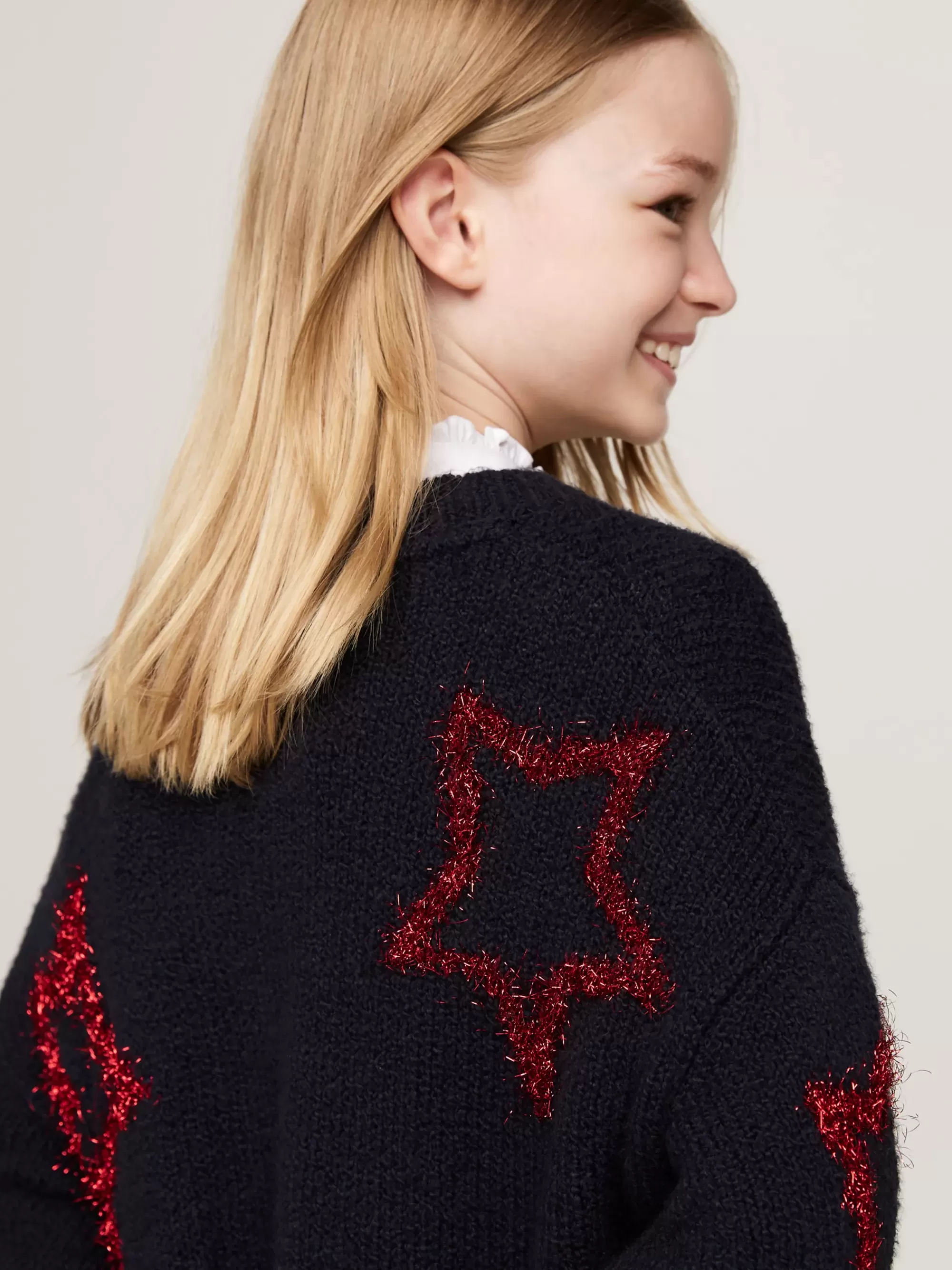 Jurken*Tommy Hilfiger Relaxed Fit Sweaterjurk Met Metallic Sterren DESERT SKY STARS