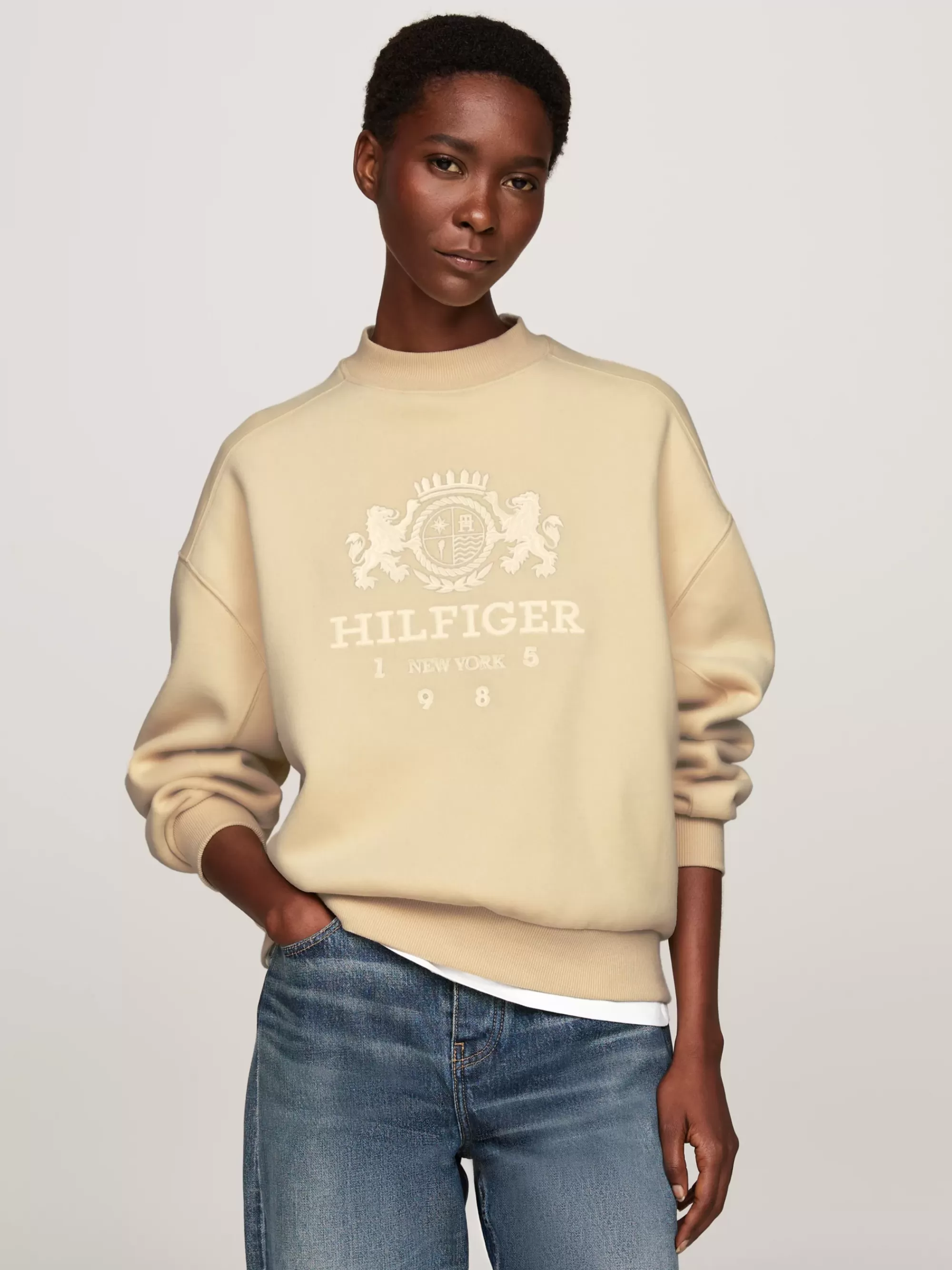 Sweatshirts & Hoodies*Tommy Hilfiger Relaxed Fit Sweatshirt Met Geborduurd Logo COUNTRY IVORY