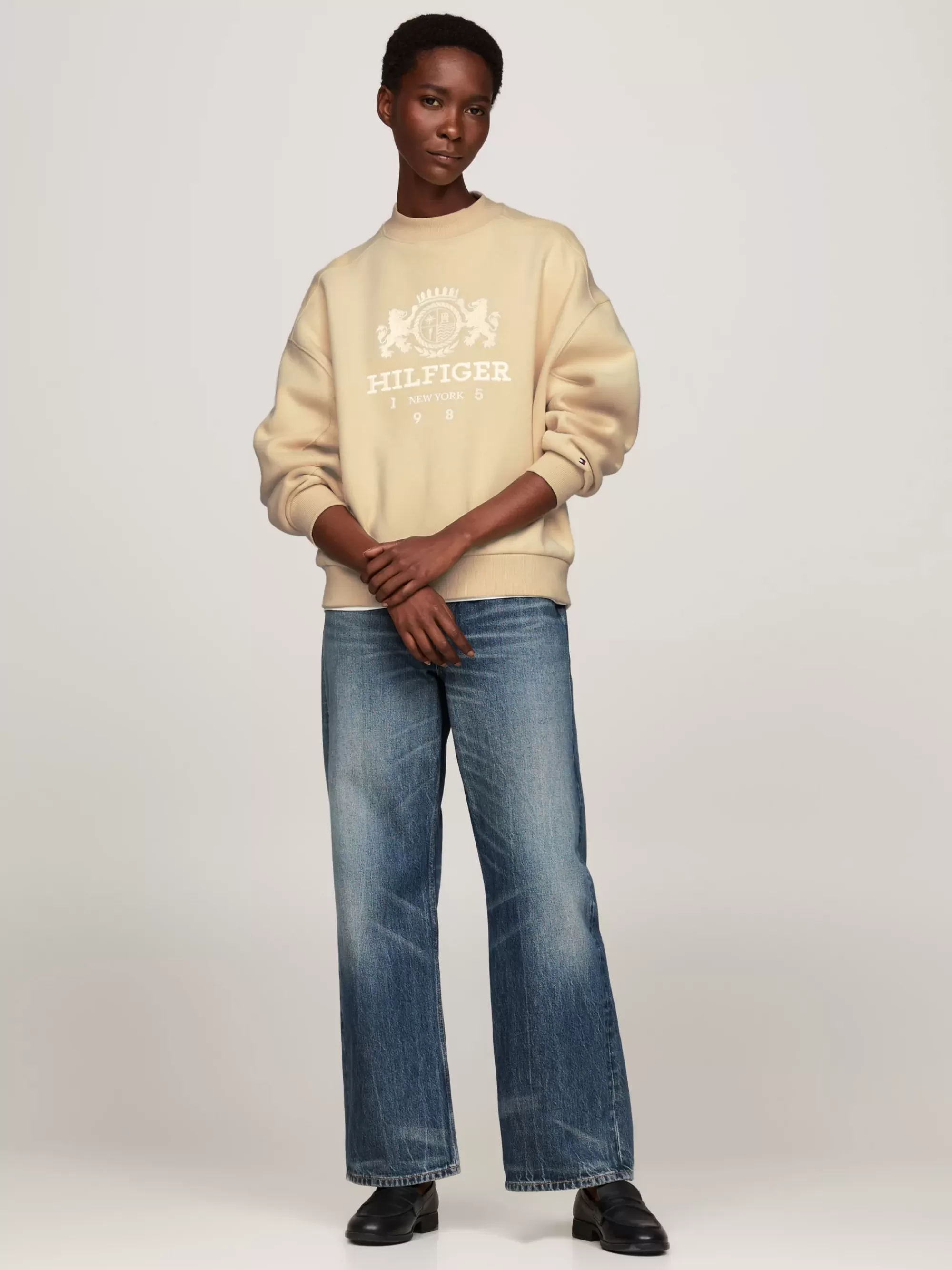 Sweatshirts & Hoodies*Tommy Hilfiger Relaxed Fit Sweatshirt Met Geborduurd Logo COUNTRY IVORY