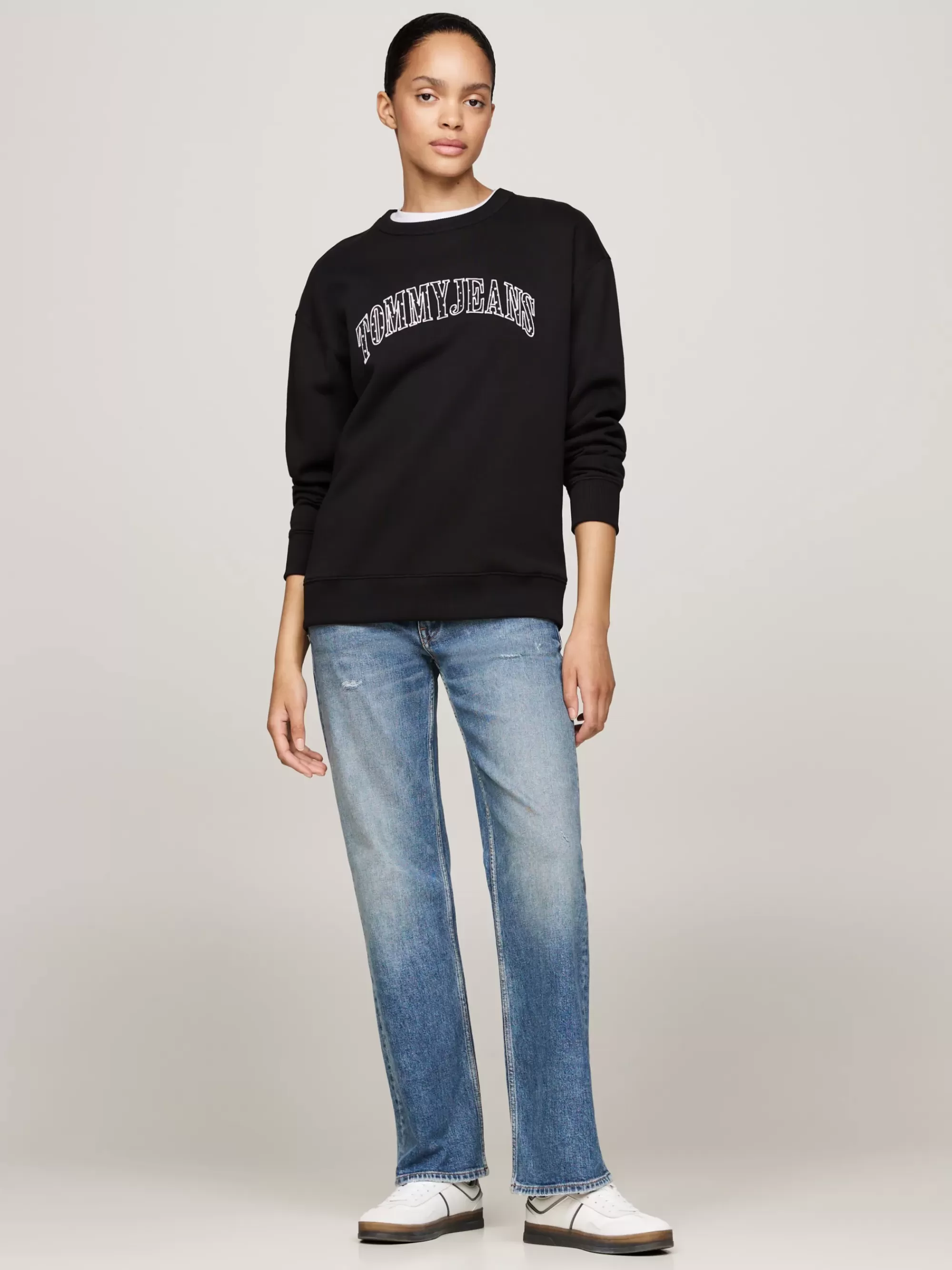 Sweatshirts & Hoodies*Tommy Hilfiger Relaxed Fit Sweatshirt Met Logo-appliqué BLACK