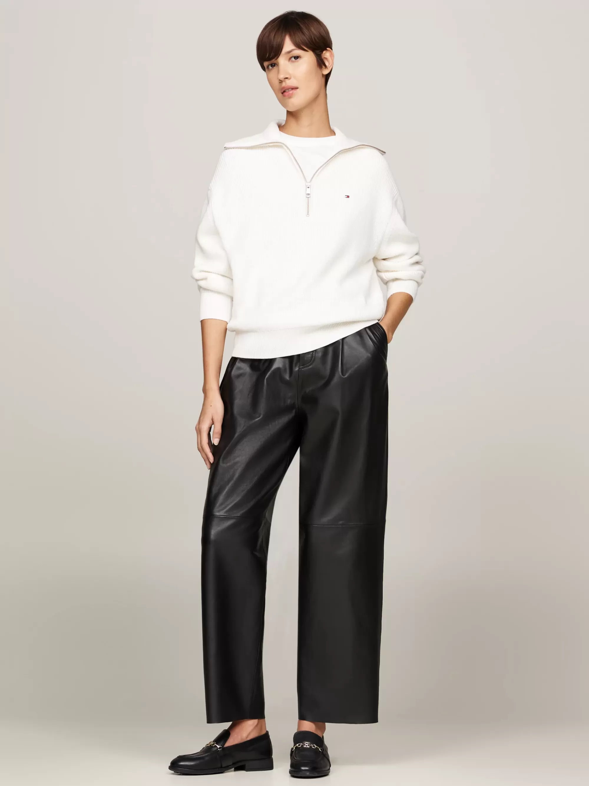 Truien | Truien & Vesten*Tommy Hilfiger Relaxed Fit Trui Met Halve Rits IVORY PETAL
