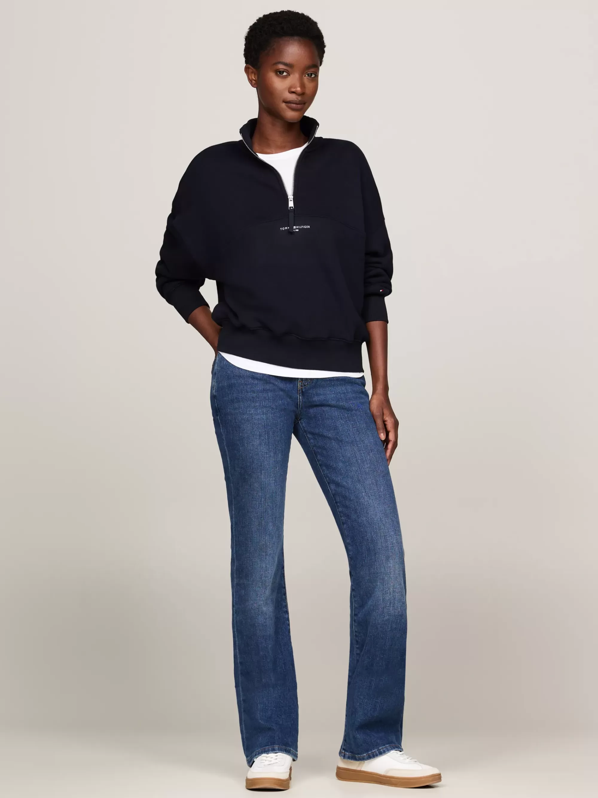 Sweatshirts & Hoodies*Tommy Hilfiger Relaxed Fit Trui Met Halve Rits DESERT SKY