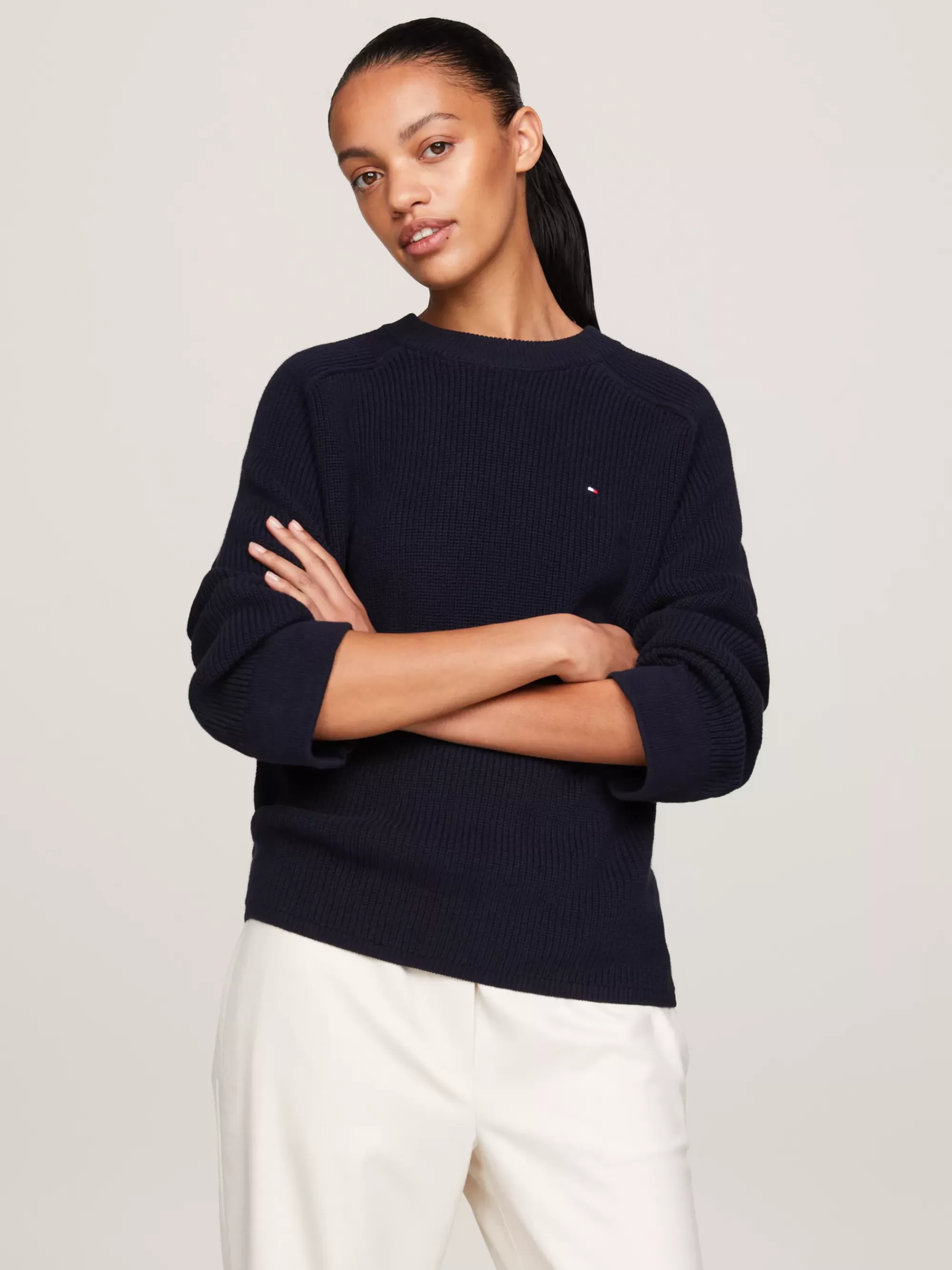 Truien Met Ronde Hals | Truien*Tommy Hilfiger Relaxed Fit Trui Met Raglanmouwen DESERT SKY