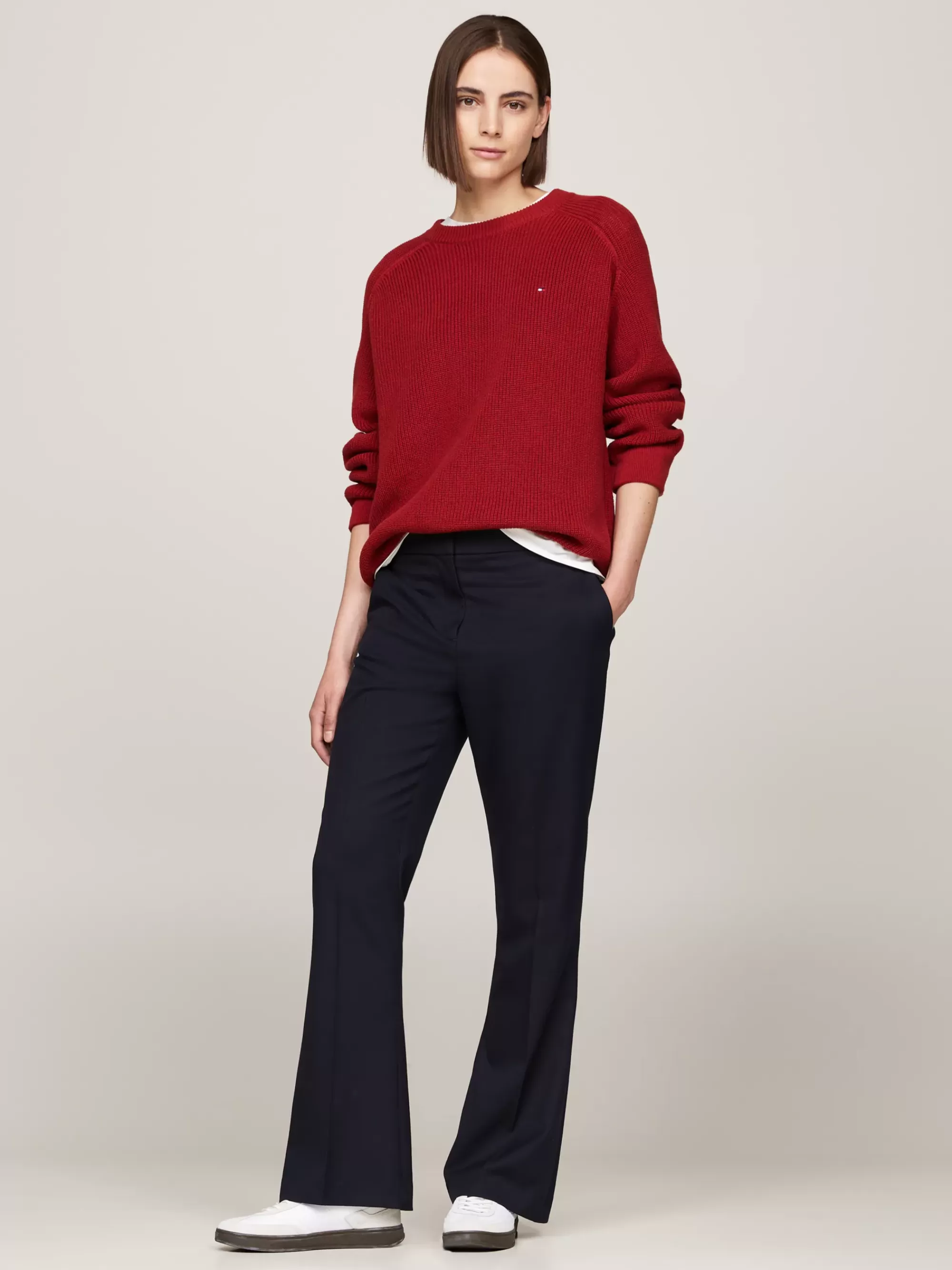 Truien Met Ronde Hals | Truien*Tommy Hilfiger Relaxed Fit Trui Met Raglanmouwen DARK MAGMA