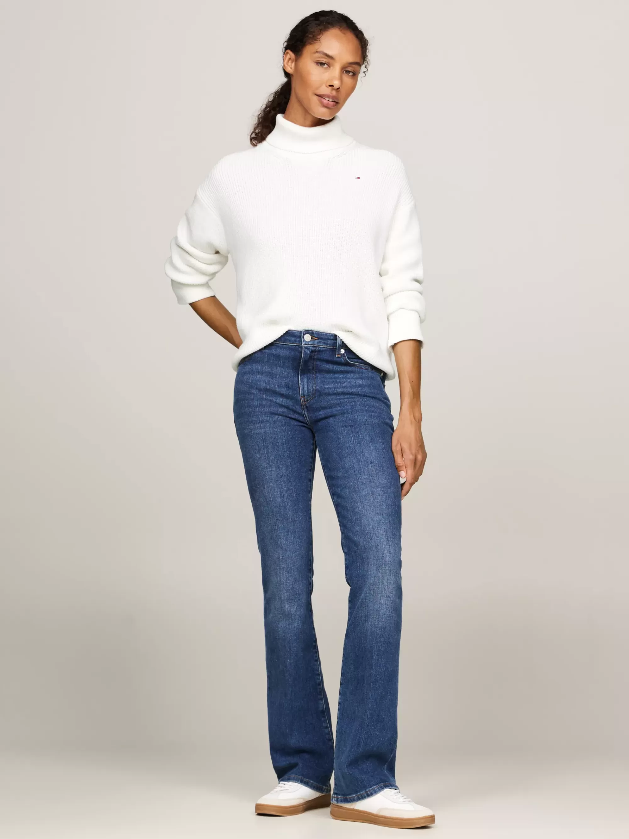 Coltruien | Truien*Tommy Hilfiger Relaxed Fit Trui Met Tricotsteek En Col IVORY PETAL
