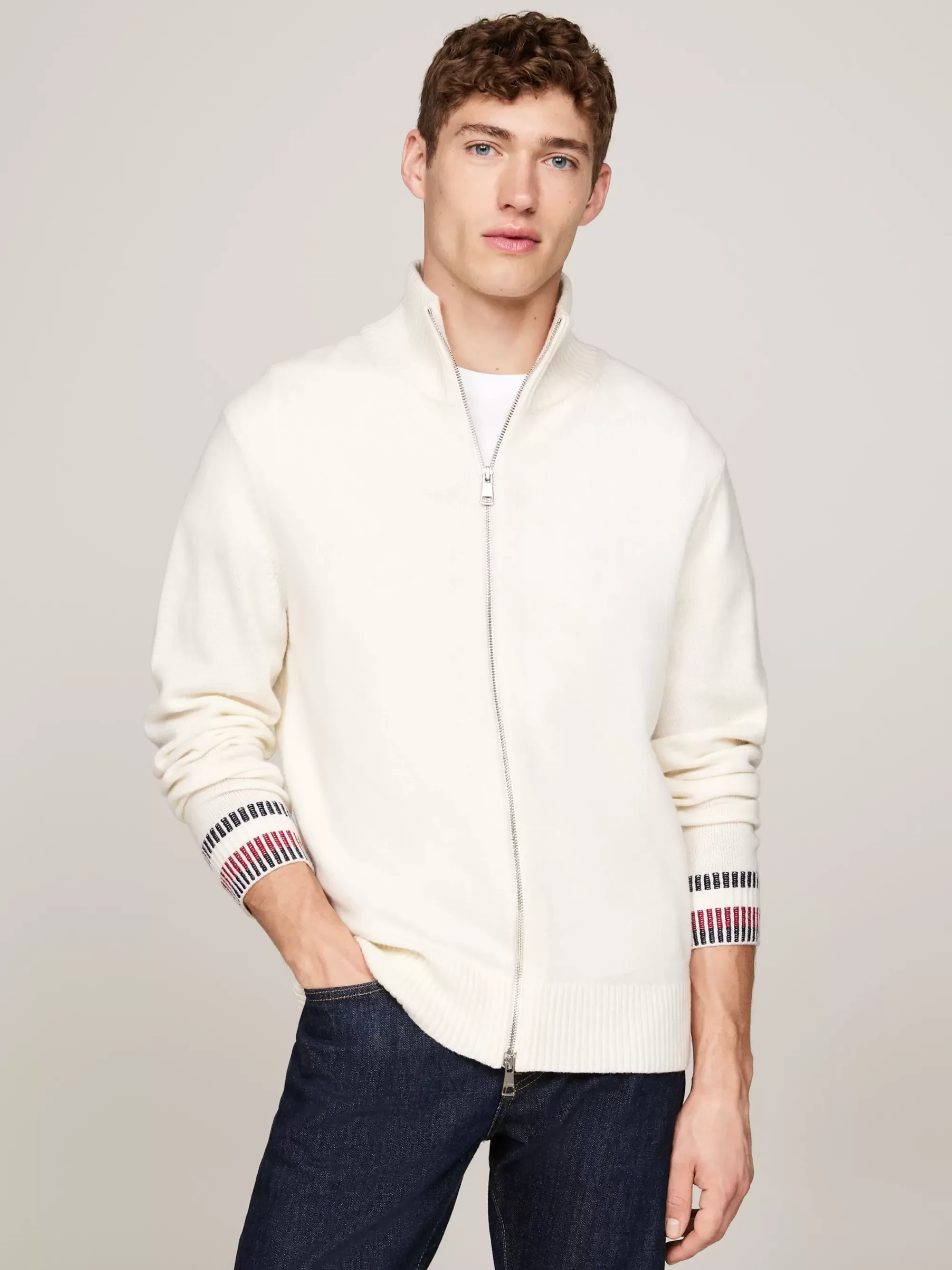 Truien | Truien & Vesten*Tommy Hilfiger Relaxed Fit Trui Van Wolmix Met Rits IVORY
