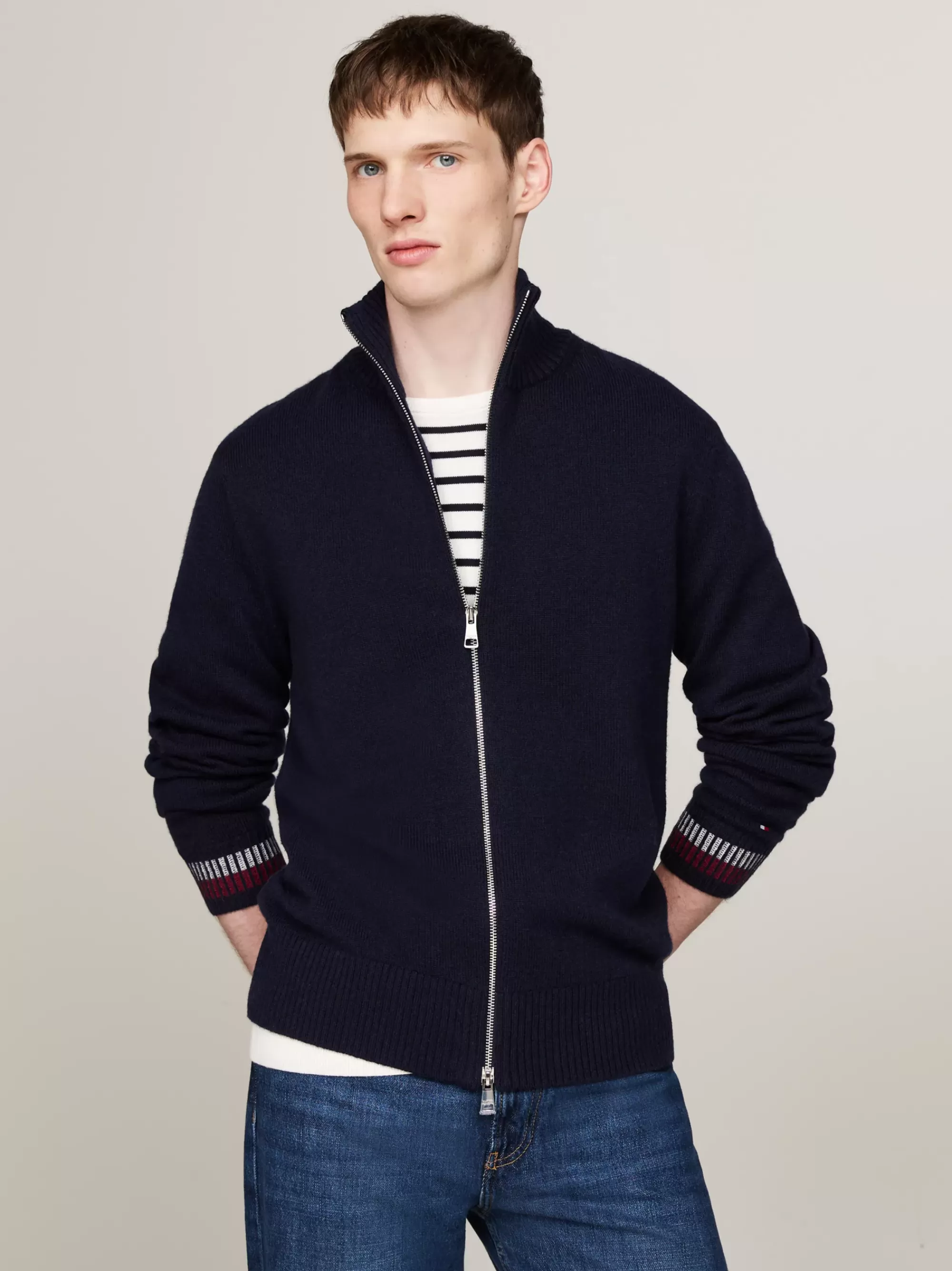 Truien | Truien & Vesten*Tommy Hilfiger Relaxed Fit Trui Van Wolmix Met Rits DESERT SKY
