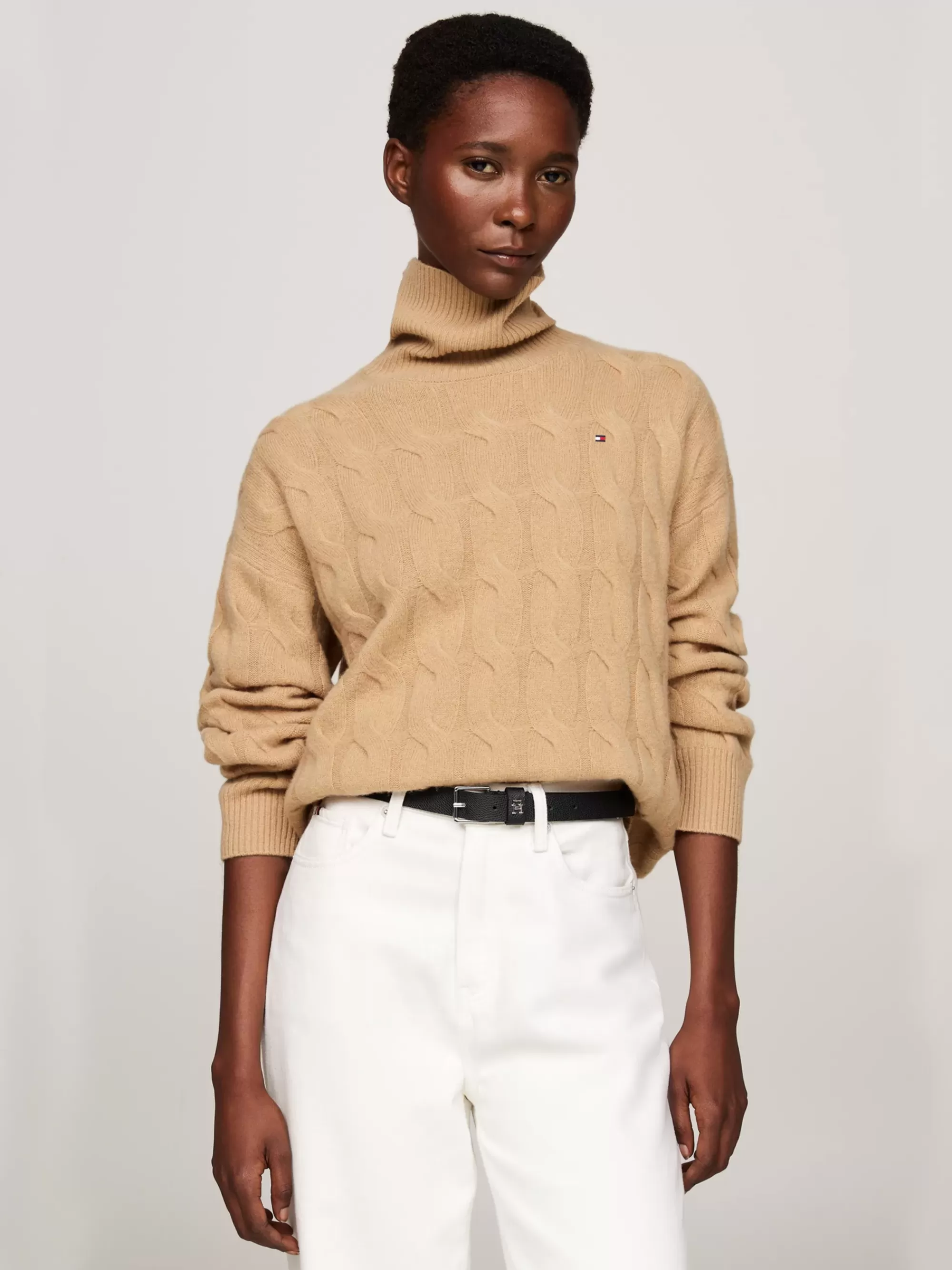 Coltruien | Truien*Tommy Hilfiger Relaxed Fit Trui Van Zuivere Wol Met Col CLASSIC KHAKI