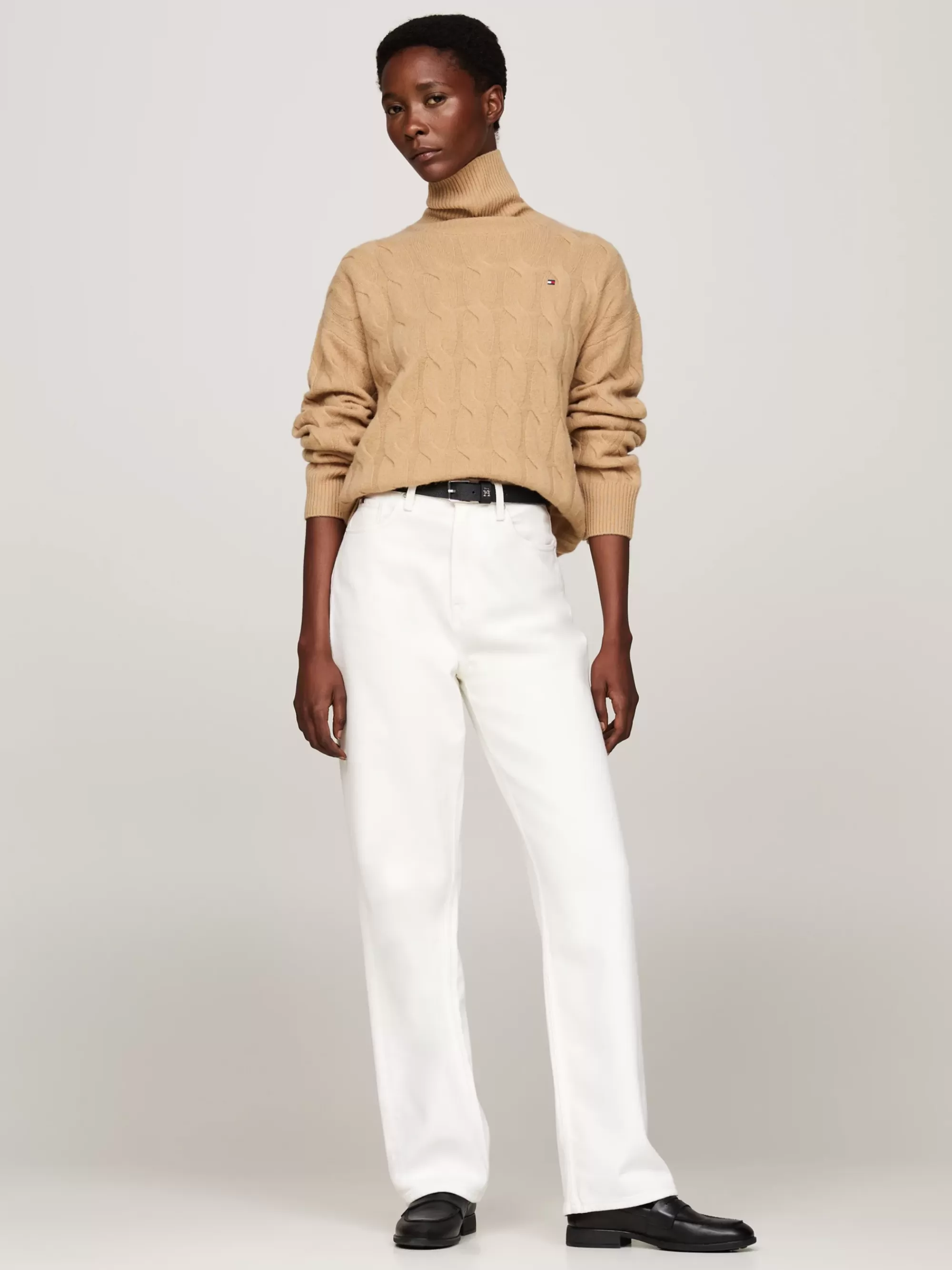 Coltruien | Truien*Tommy Hilfiger Relaxed Fit Trui Van Zuivere Wol Met Col CLASSIC KHAKI