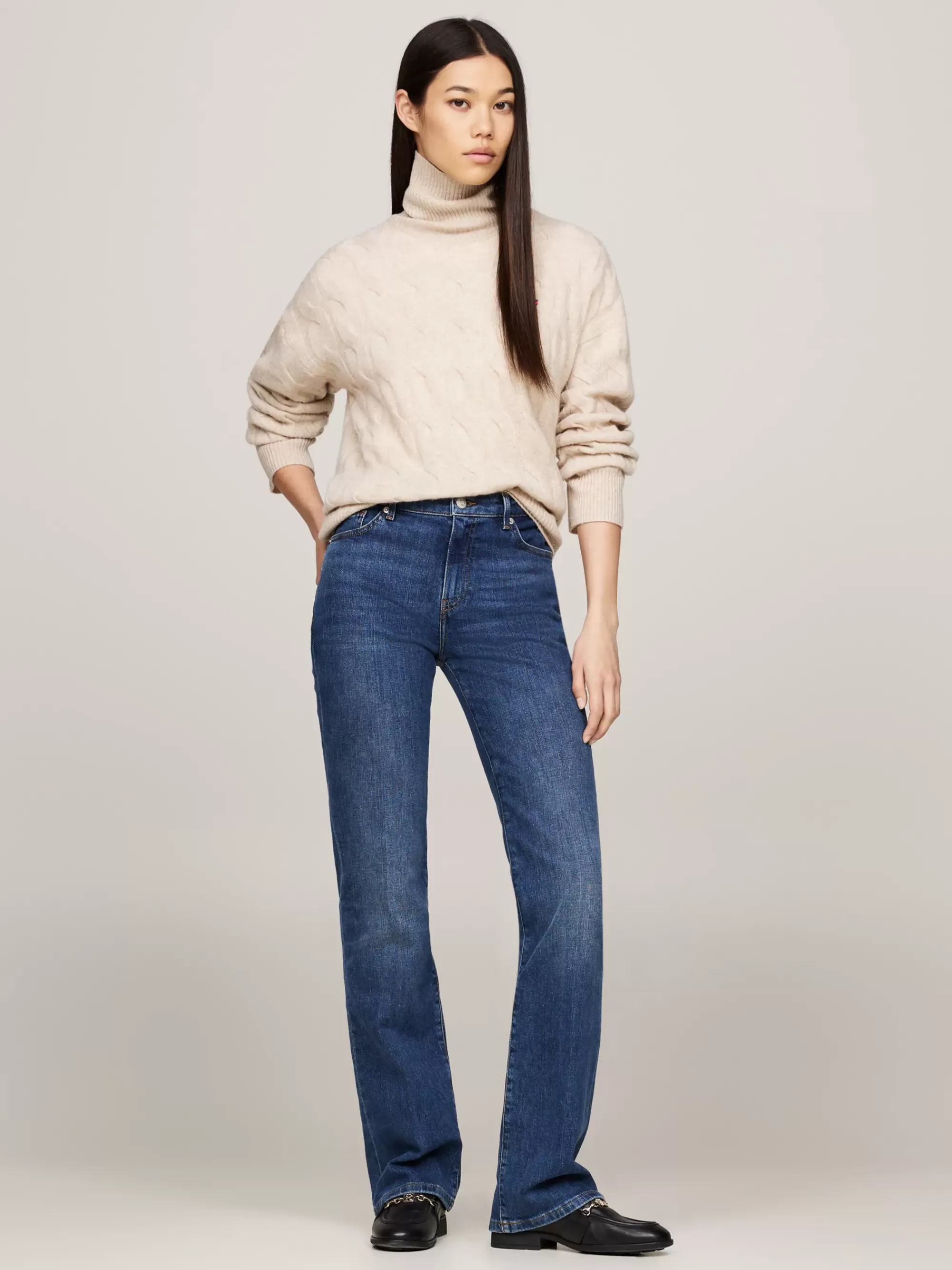 Coltruien | Truien*Tommy Hilfiger Relaxed Fit Trui Van Zuivere Wol Met Col CLASSIC BEIGE HEATHER