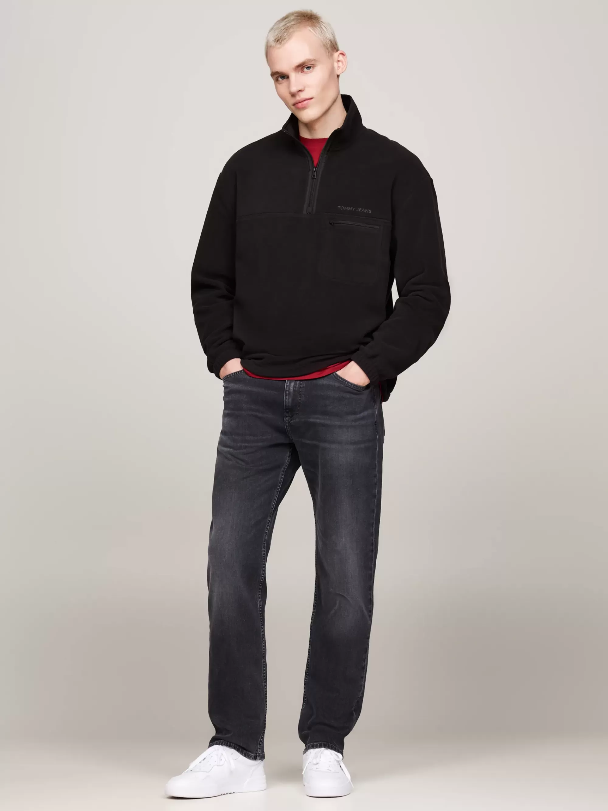 Sweatshirts & Hoodies*Tommy Hilfiger Relaxed Fleece Sweatshirt Met Korte Rits BLACK