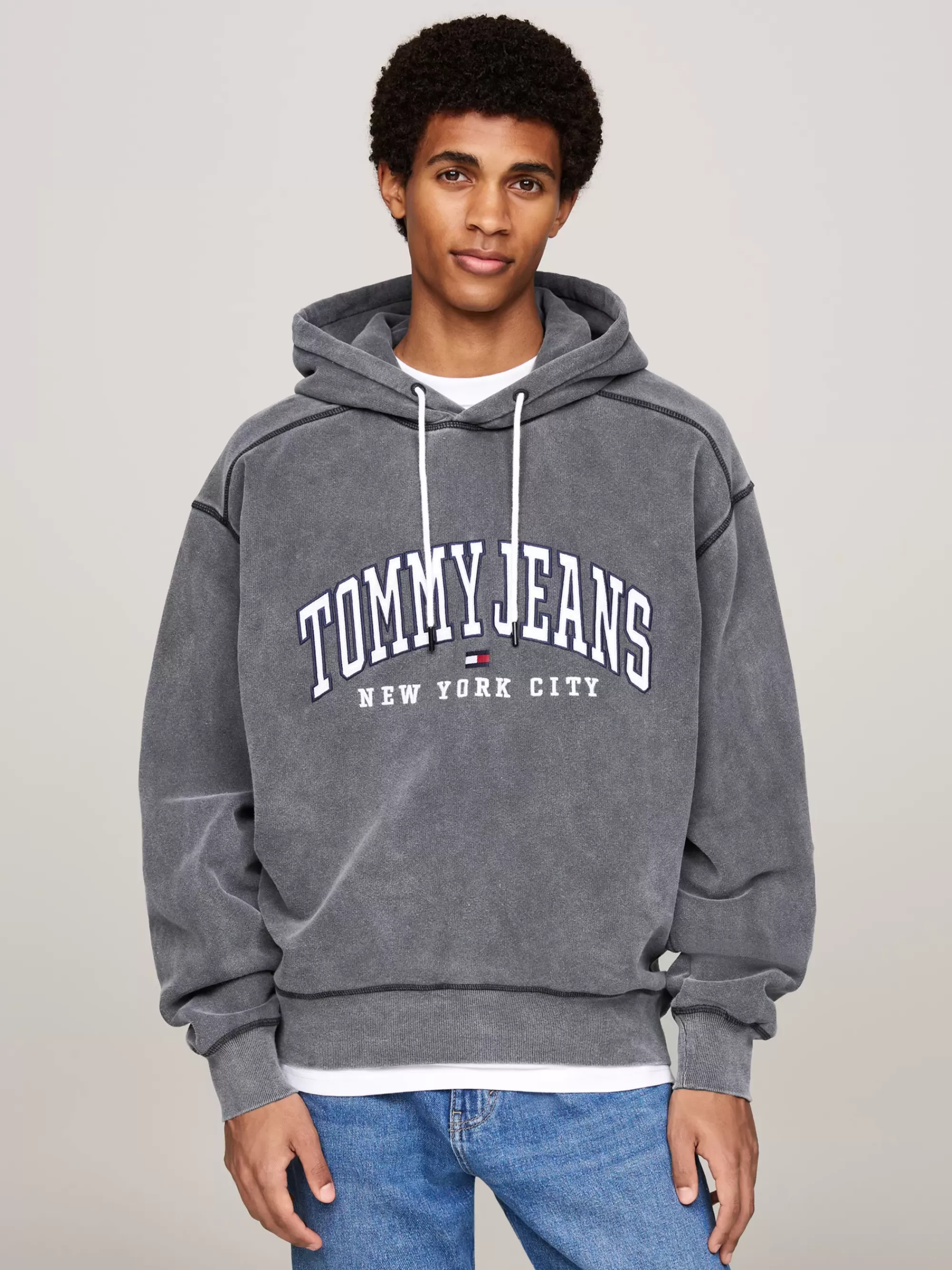 Sweatshirts & Hoodies*Tommy Hilfiger Relaxed Garment-dyed Hoodie Met Logo BLACK