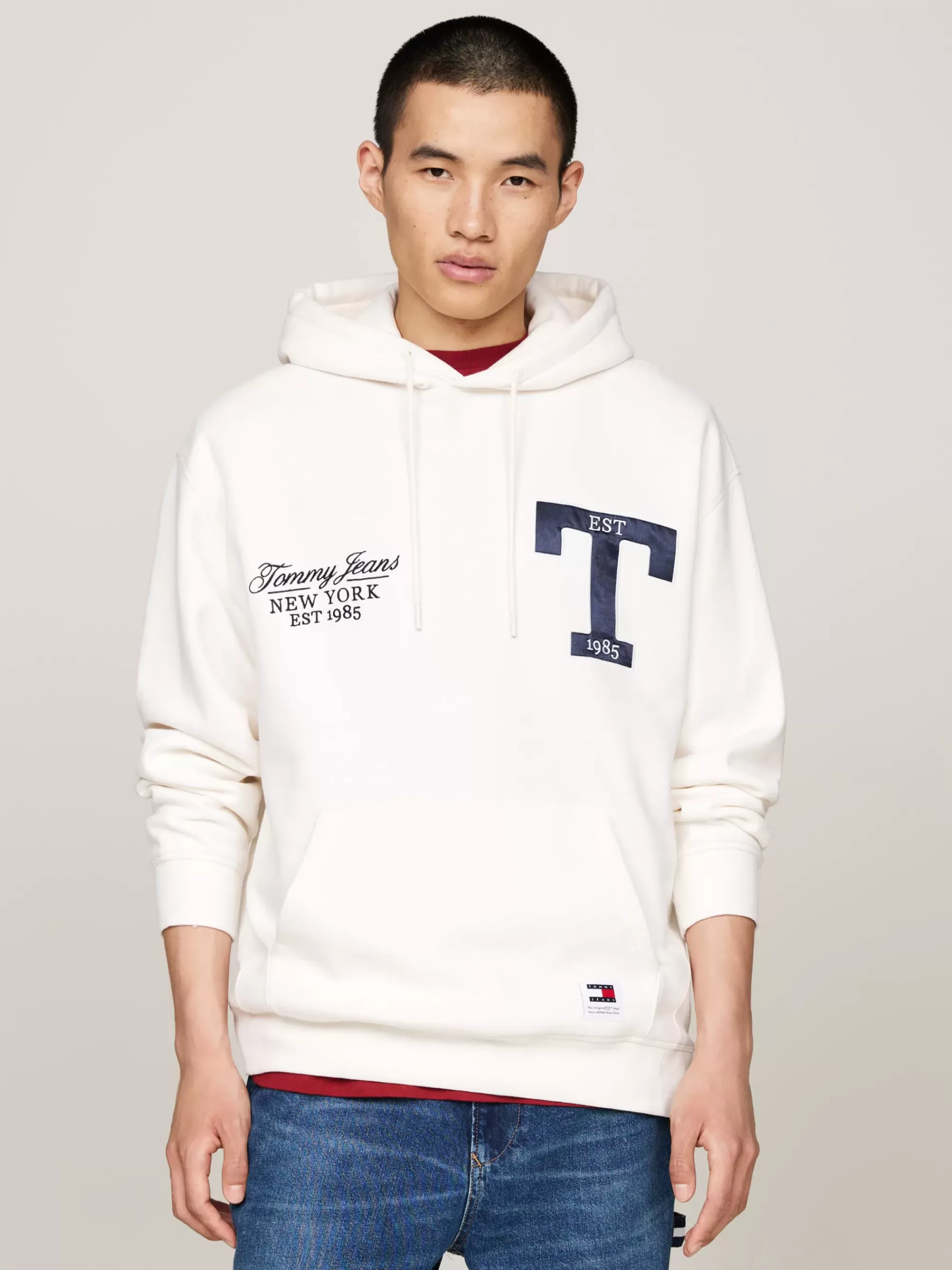Sweatshirts & Hoodies*Tommy Hilfiger Relaxed Hoodie Met Metallic Logo ANCIENT WHITE