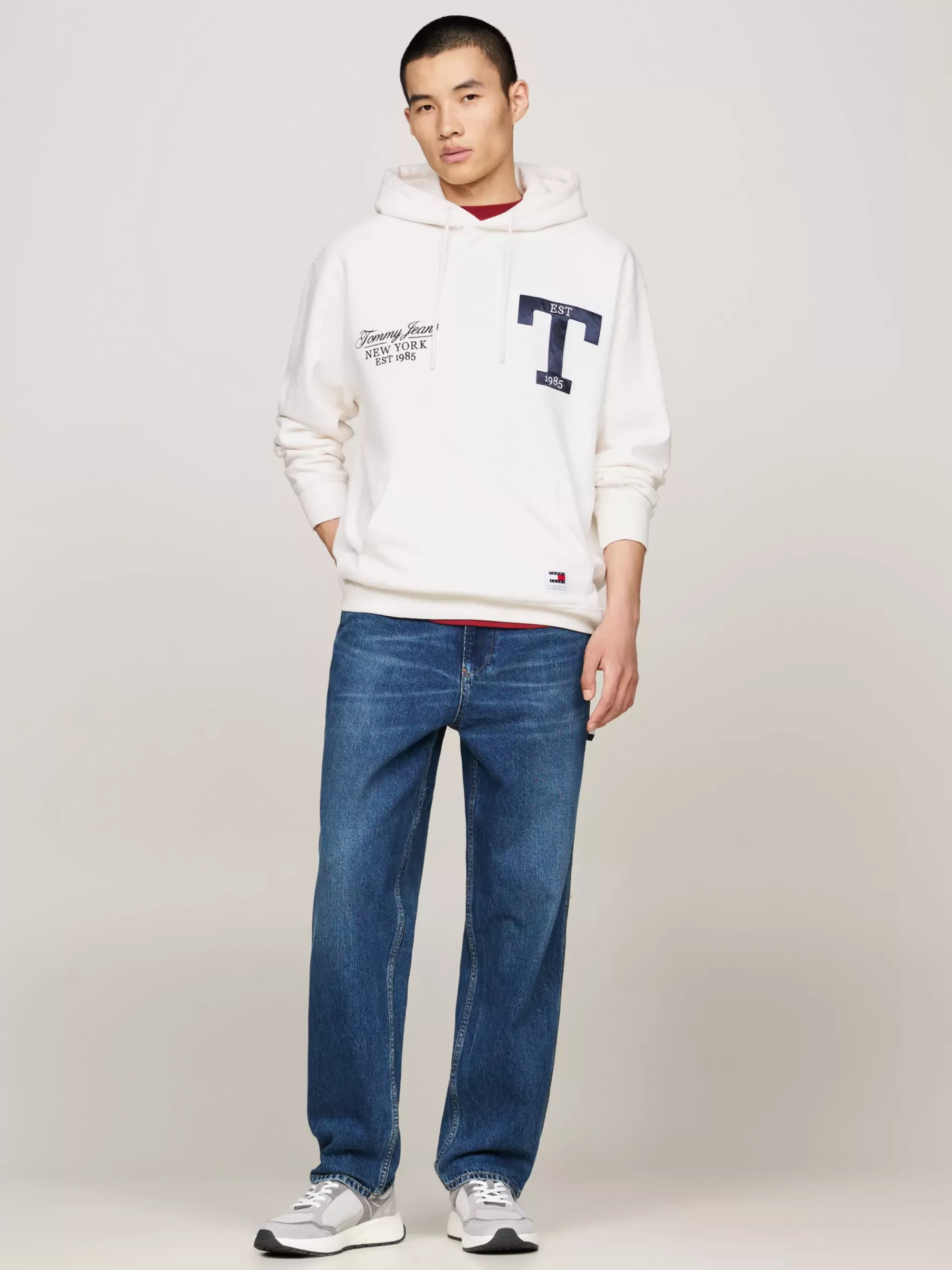 Sweatshirts & Hoodies*Tommy Hilfiger Relaxed Hoodie Met Metallic Logo ANCIENT WHITE