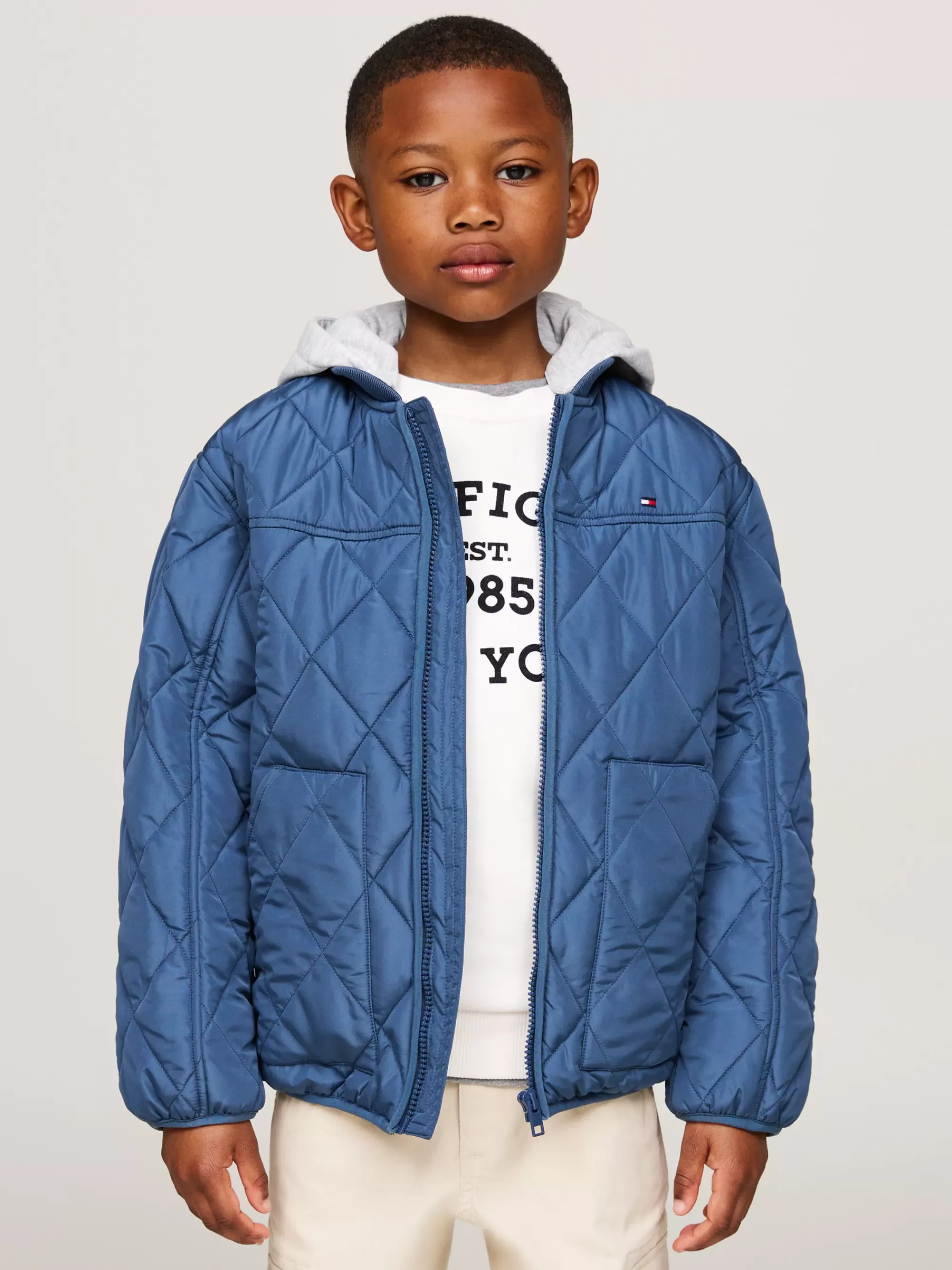 Jassen & Jacks | Jassen*Tommy Hilfiger Relaxed Jack Met Contrasterende Capuchon AEGEAN SEA
