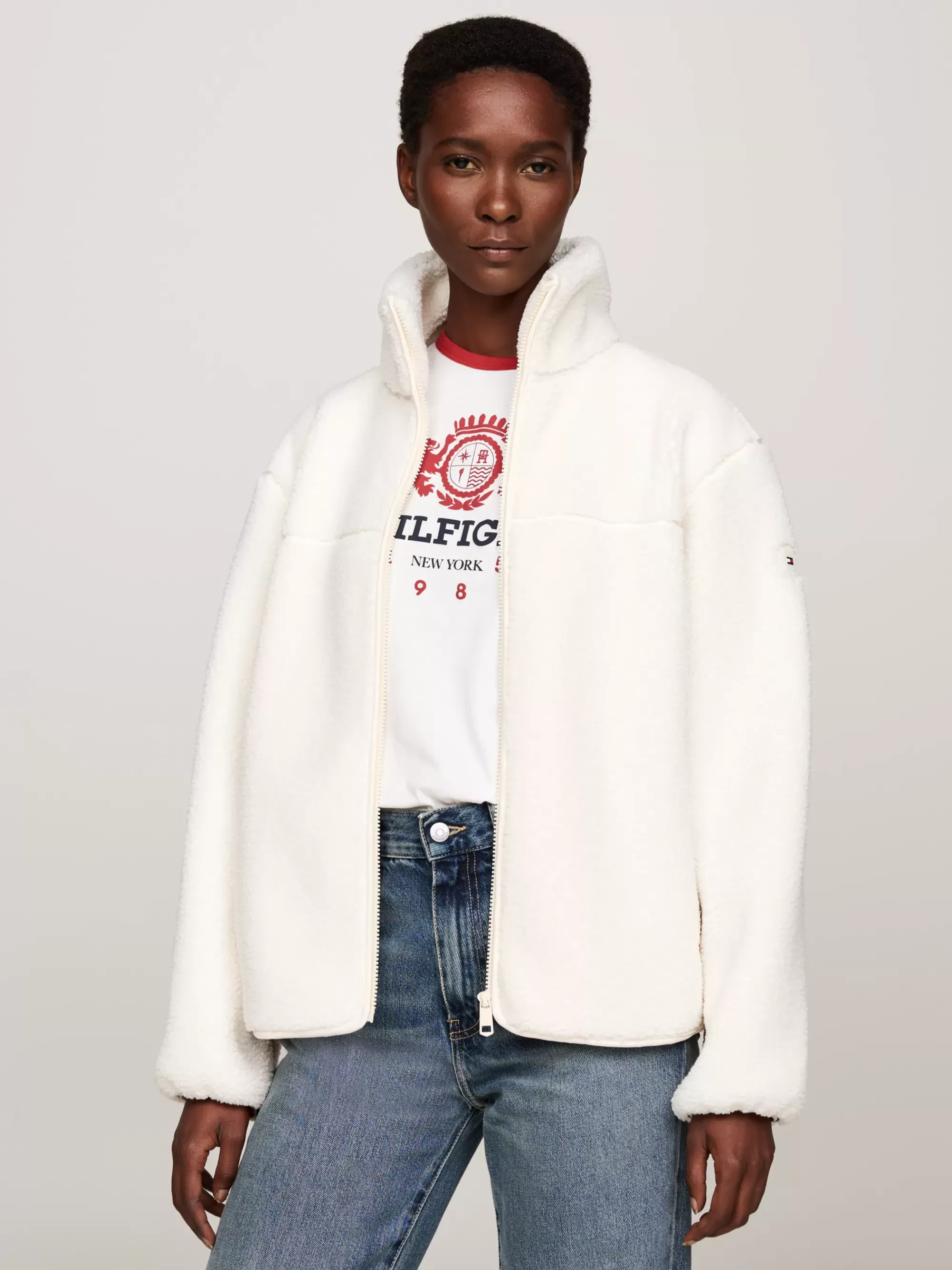 Jassen & Jacks*Tommy Hilfiger Relaxed Jack Van Teddy-fleece Met Rits CALICO