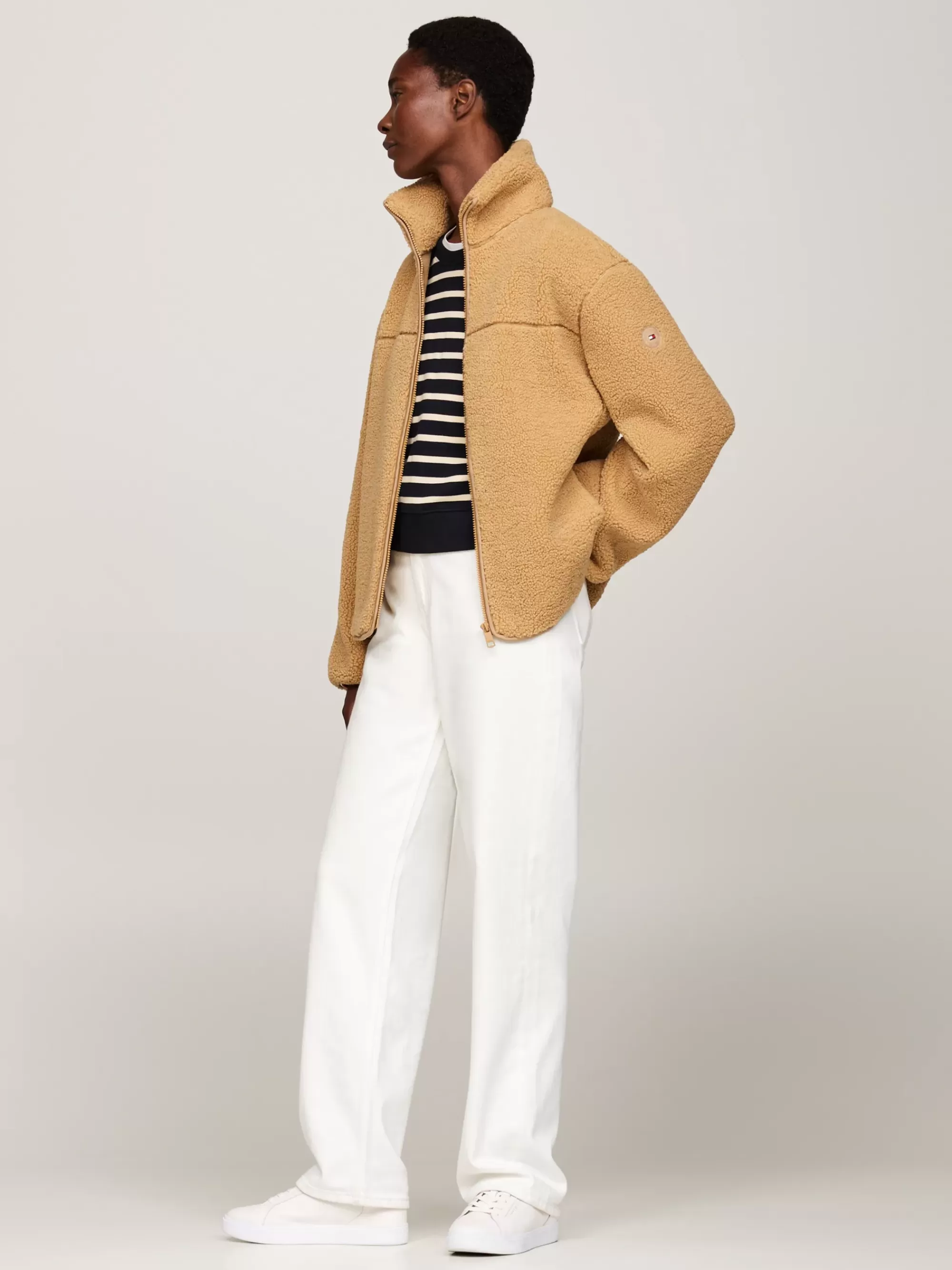 Jassen & Jacks*Tommy Hilfiger Relaxed Jack Van Teddy-fleece Met Rits CLASSIC KHAKI