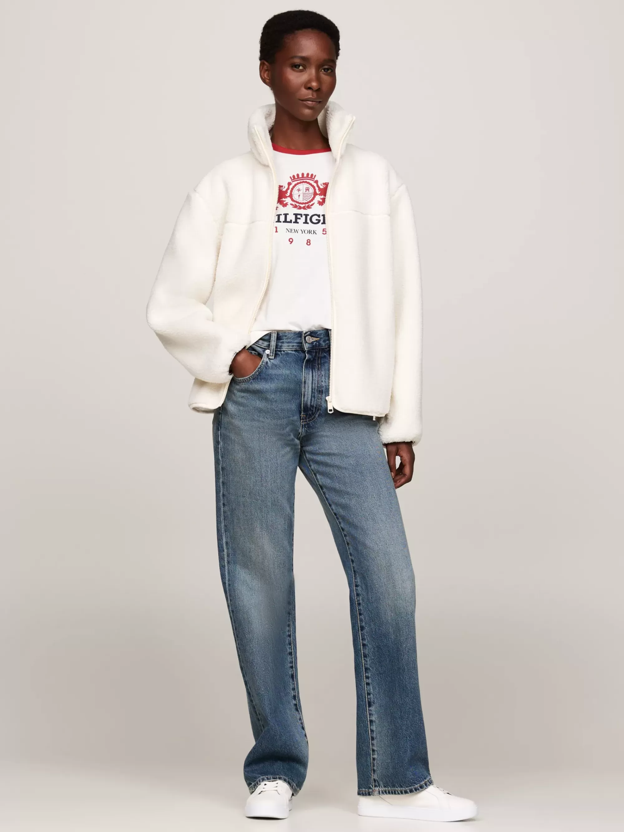 Jassen & Jacks*Tommy Hilfiger Relaxed Jack Van Teddy-fleece Met Rits CALICO