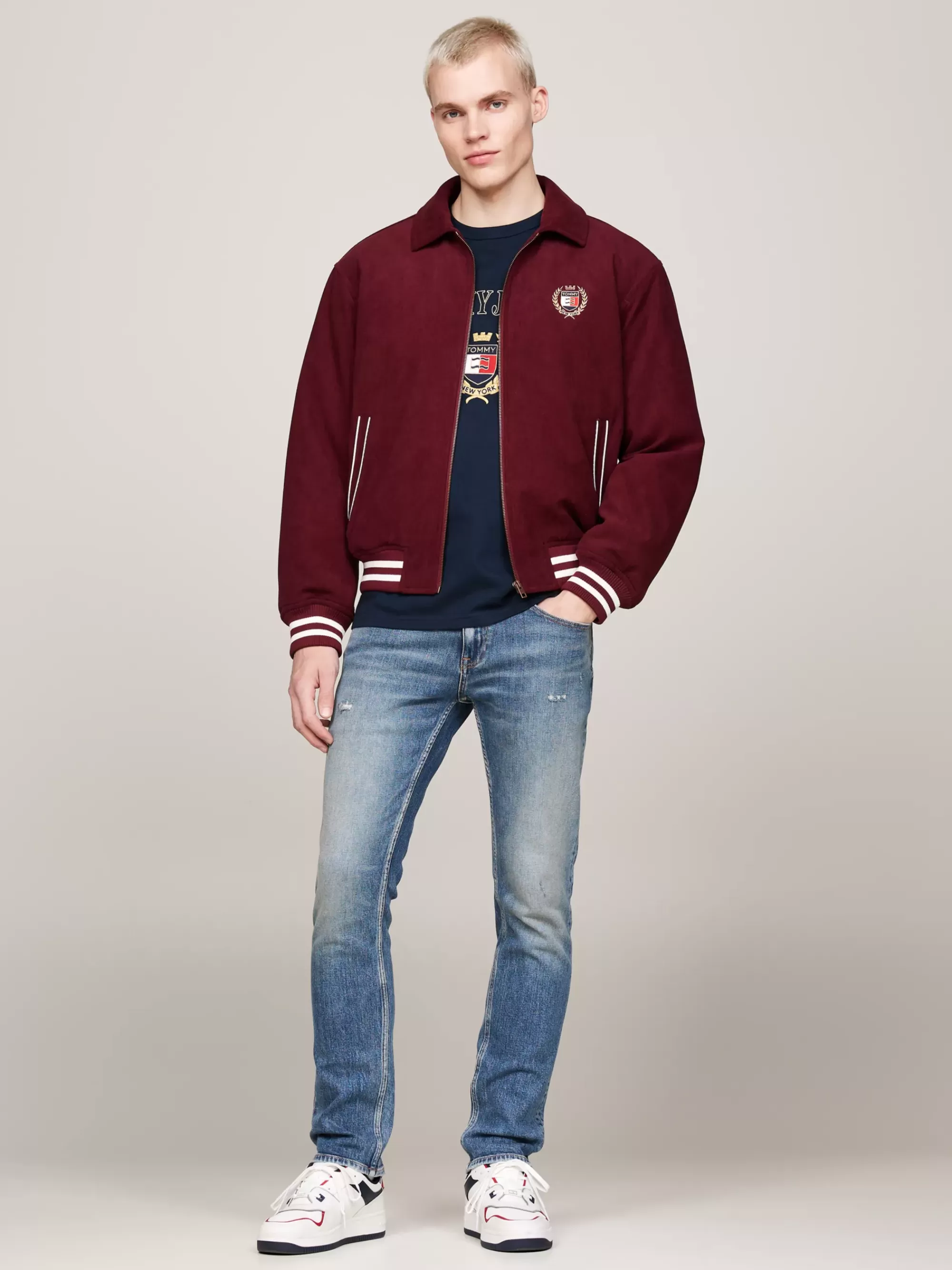 Jassen & Jacks | Bomberjacks*Tommy Hilfiger Relaxed Letterman-jack Van Corduroy DEEP ROUGE