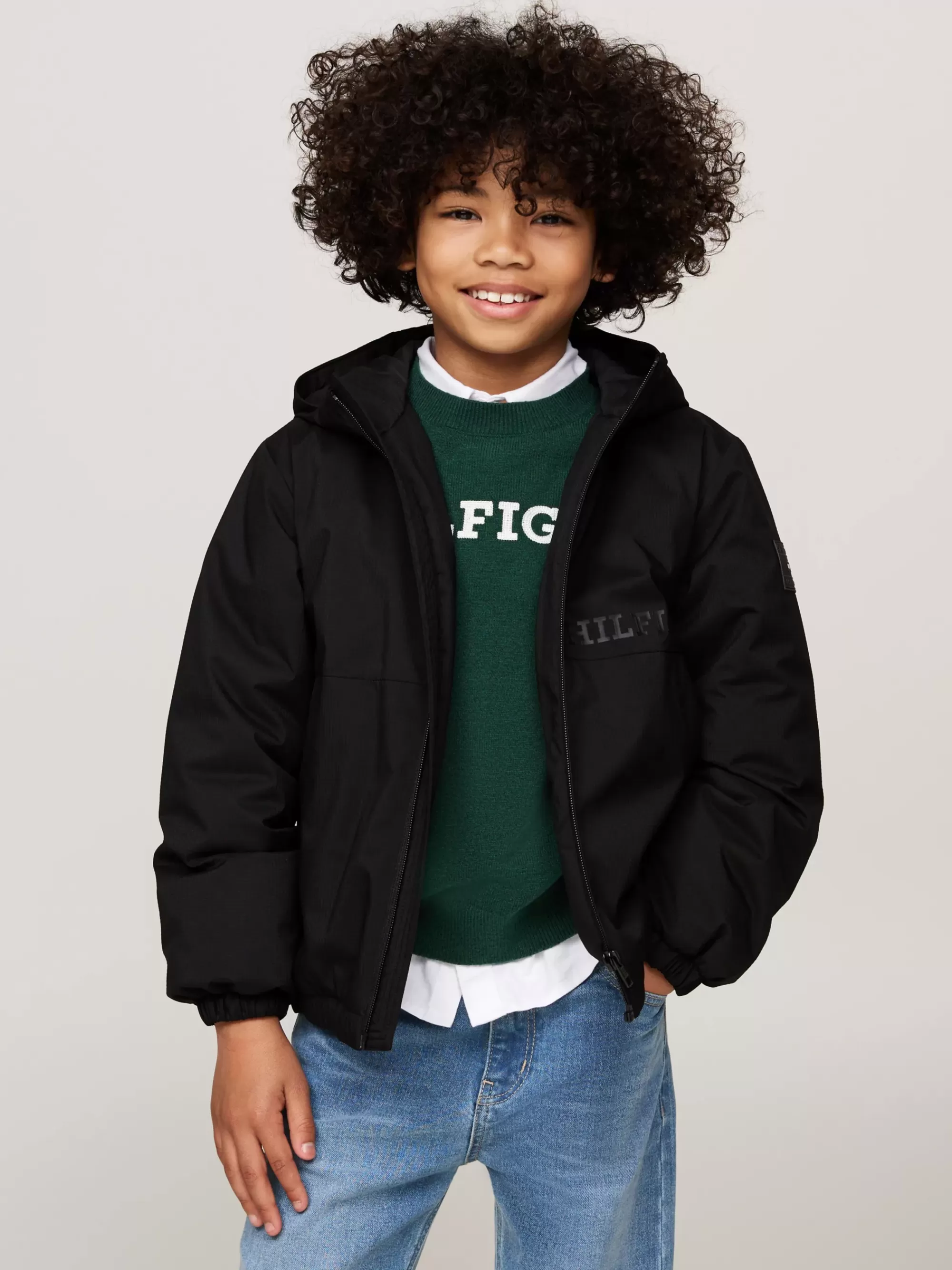 Jassen*Tommy Hilfiger Relaxed Lichtgewicht Gewatteerd Ripstop Jack BLACK