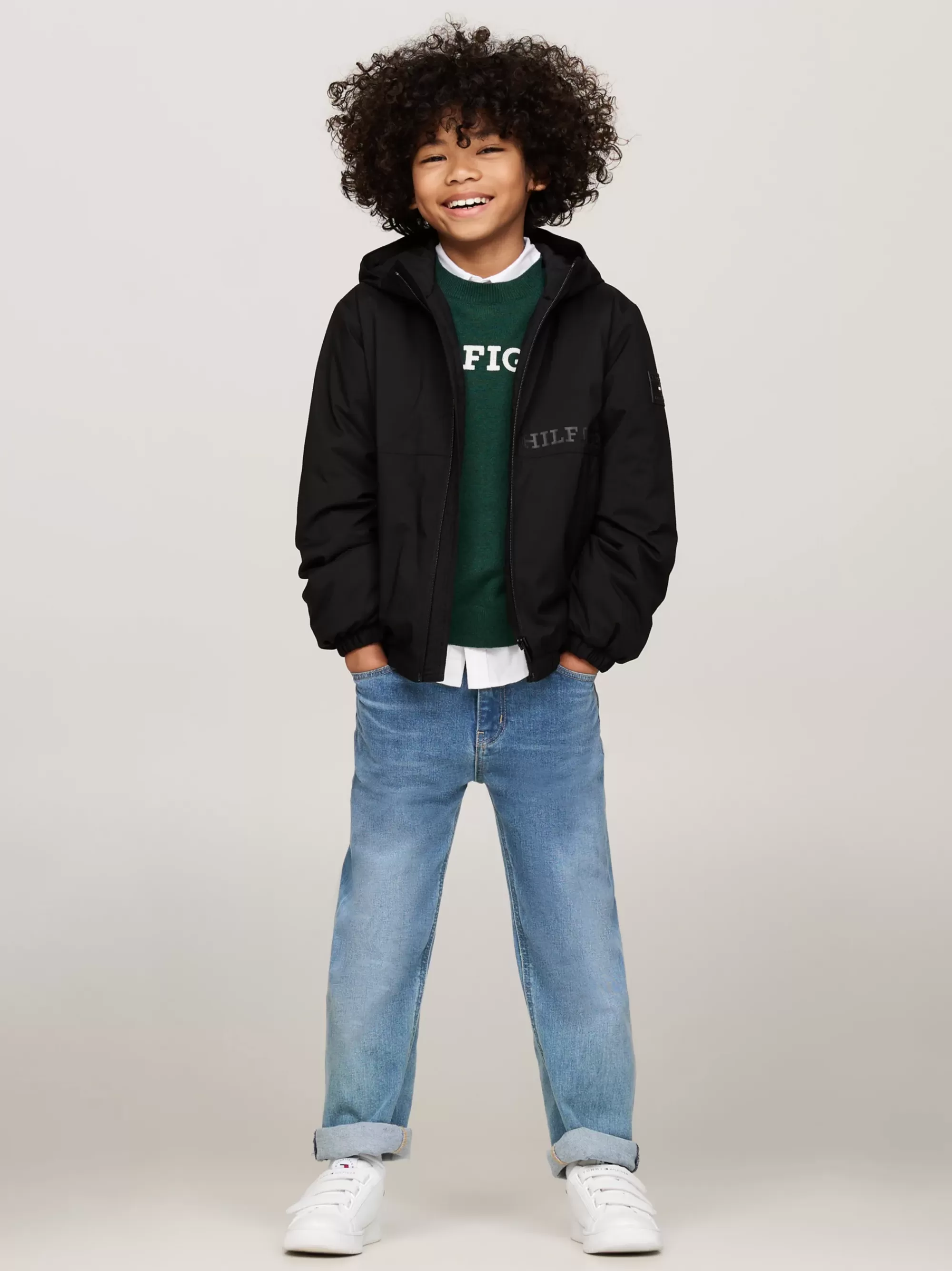 Jassen*Tommy Hilfiger Relaxed Lichtgewicht Gewatteerd Ripstop Jack BLACK
