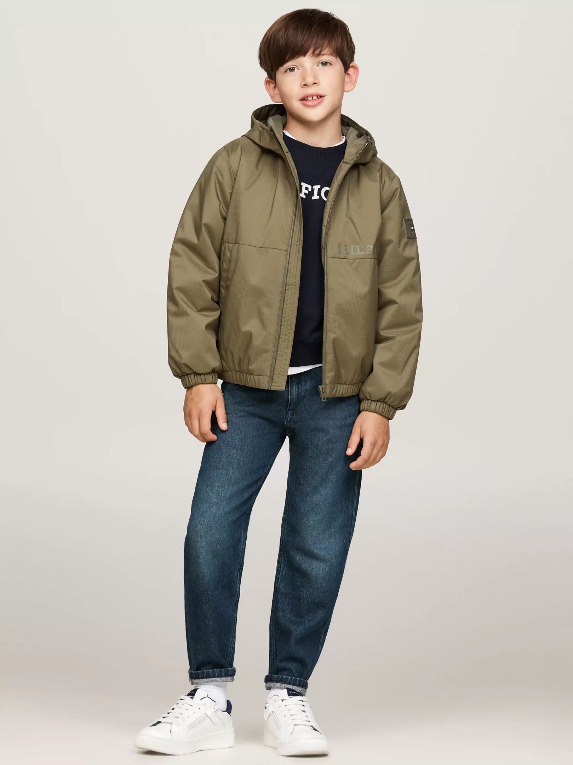 Jassen*Tommy Hilfiger Relaxed Lichtgewicht Gewatteerd Ripstop Jack UTILITY OLIVE
