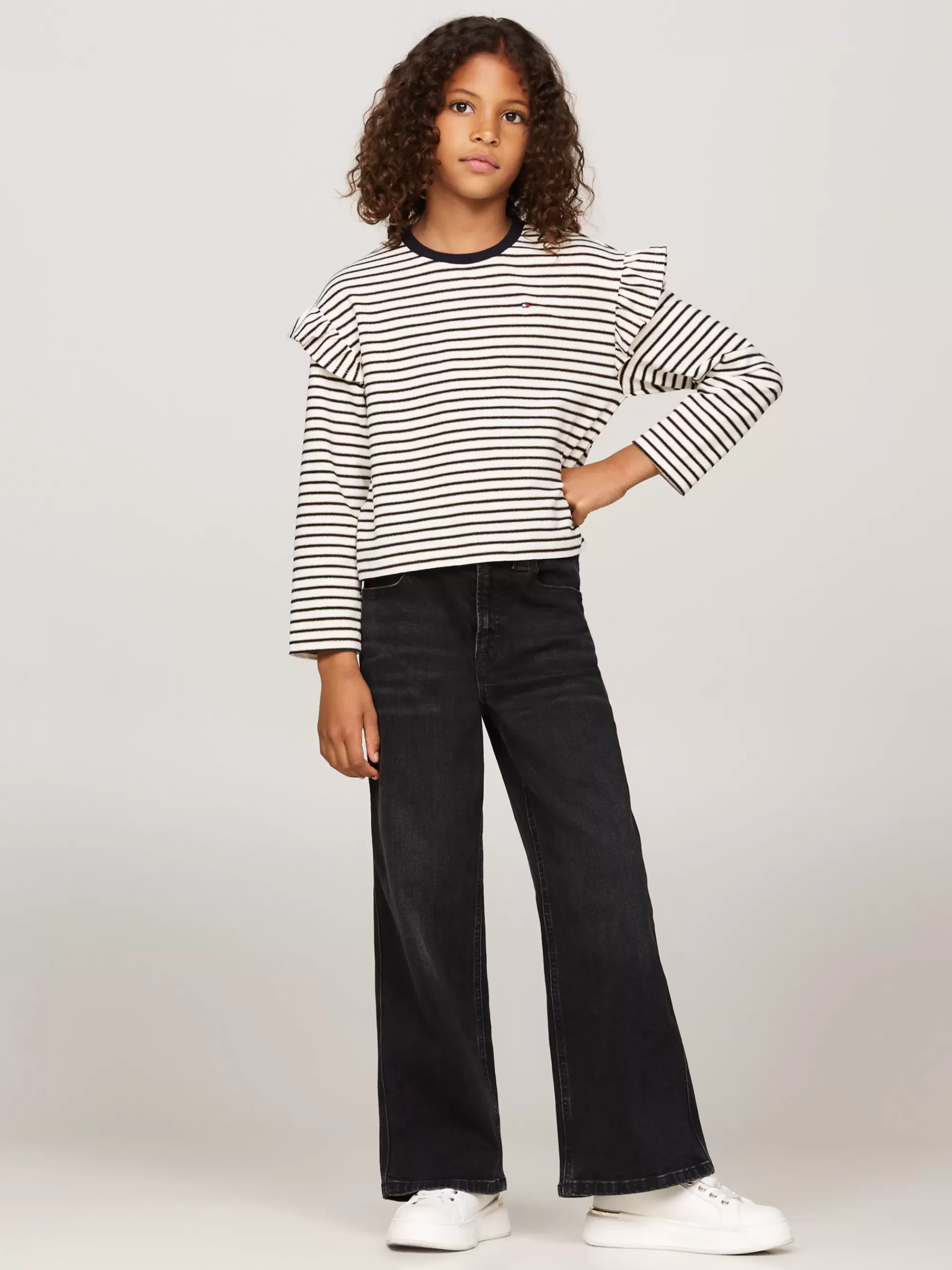 Tops & T-Shirts*Tommy Hilfiger Relaxed Longsleeve T-shirt Met Metallic Streep DESERT SKY STRIPE