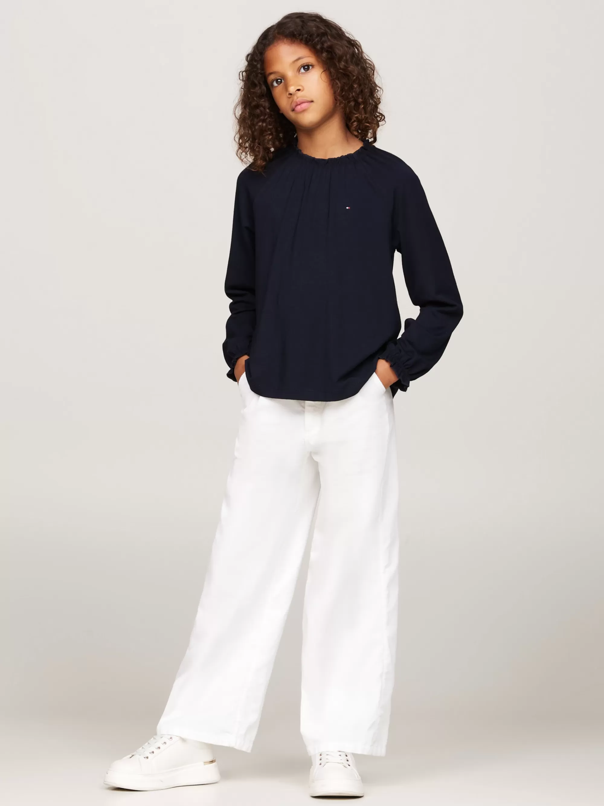 Tops & T-Shirts*Tommy Hilfiger Relaxed Longsleeve T-shirt Met Ruching DESERT SKY