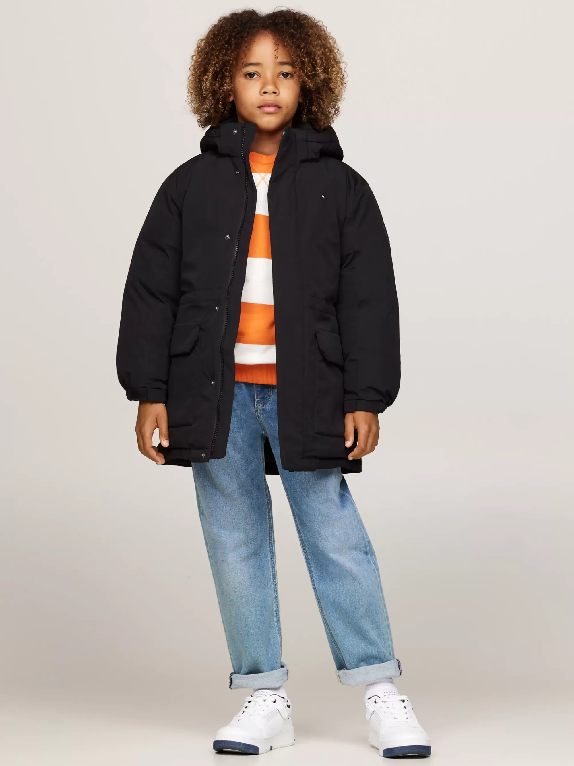 Jassen & Jacks | Jassen*Tommy Hilfiger Relaxed Pufferjack Met Donsvulling BLACK