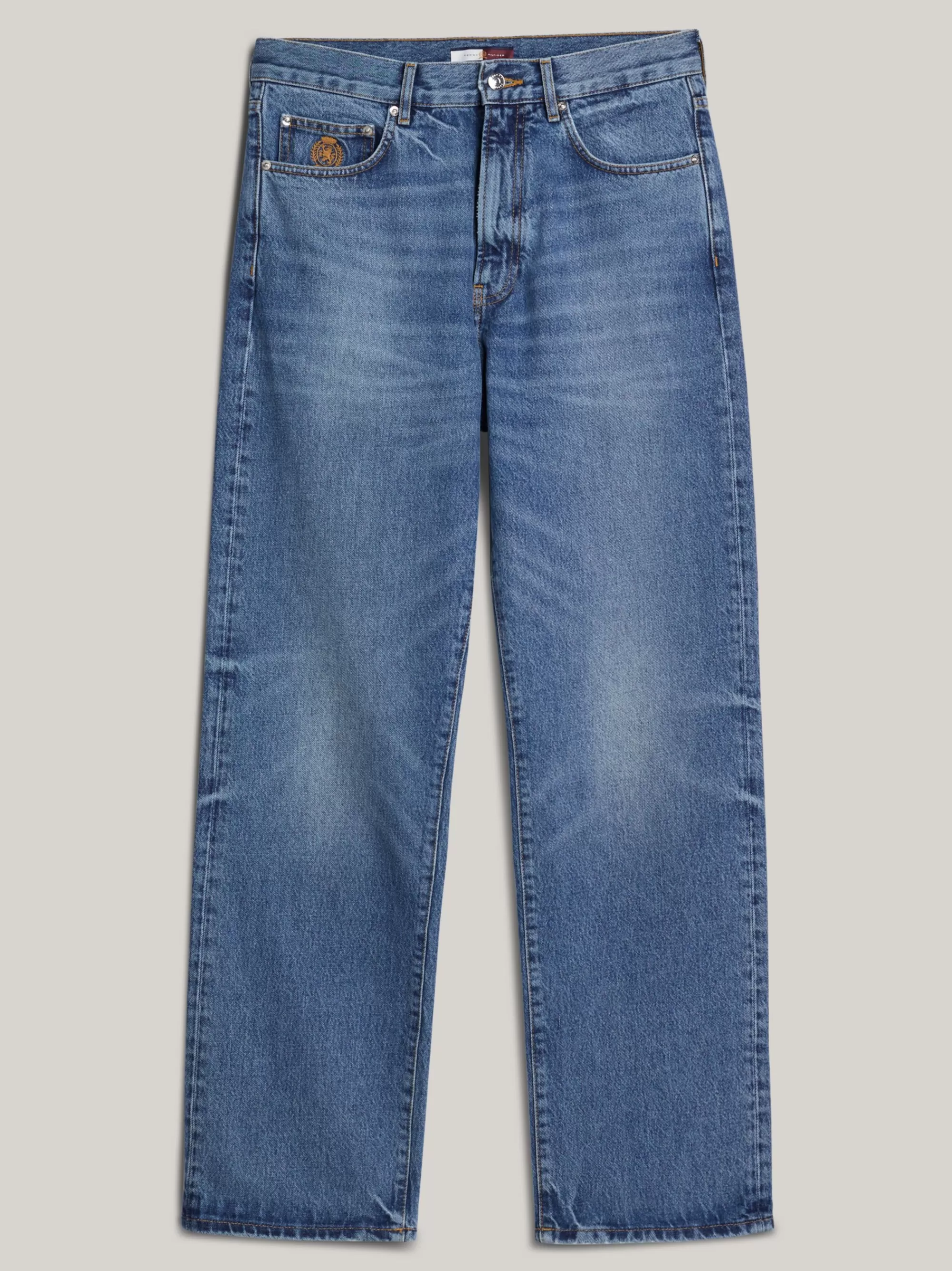 Jeans*Tommy Hilfiger Relaxed Straight Leg Jeans Met Embleem WASHED INDIGO