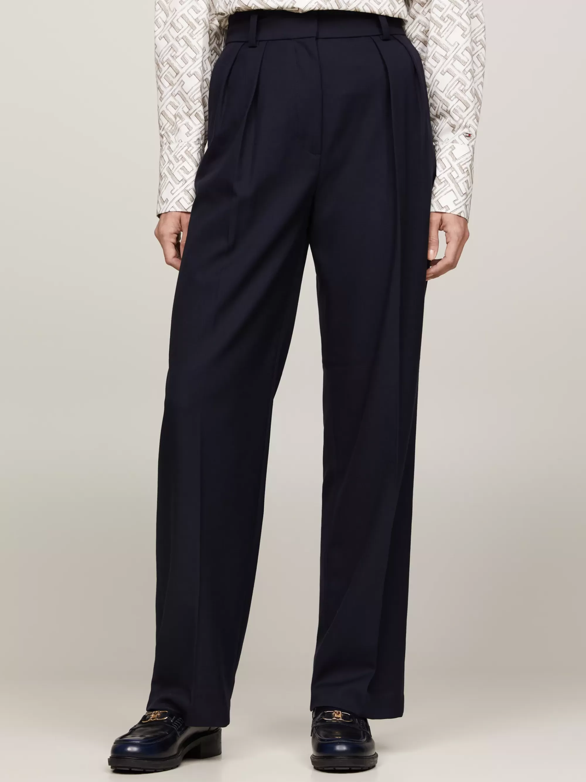 Co-Ords | Broeken*Tommy Hilfiger Relaxed Straight Pantalon Met Plooien DESERT SKY