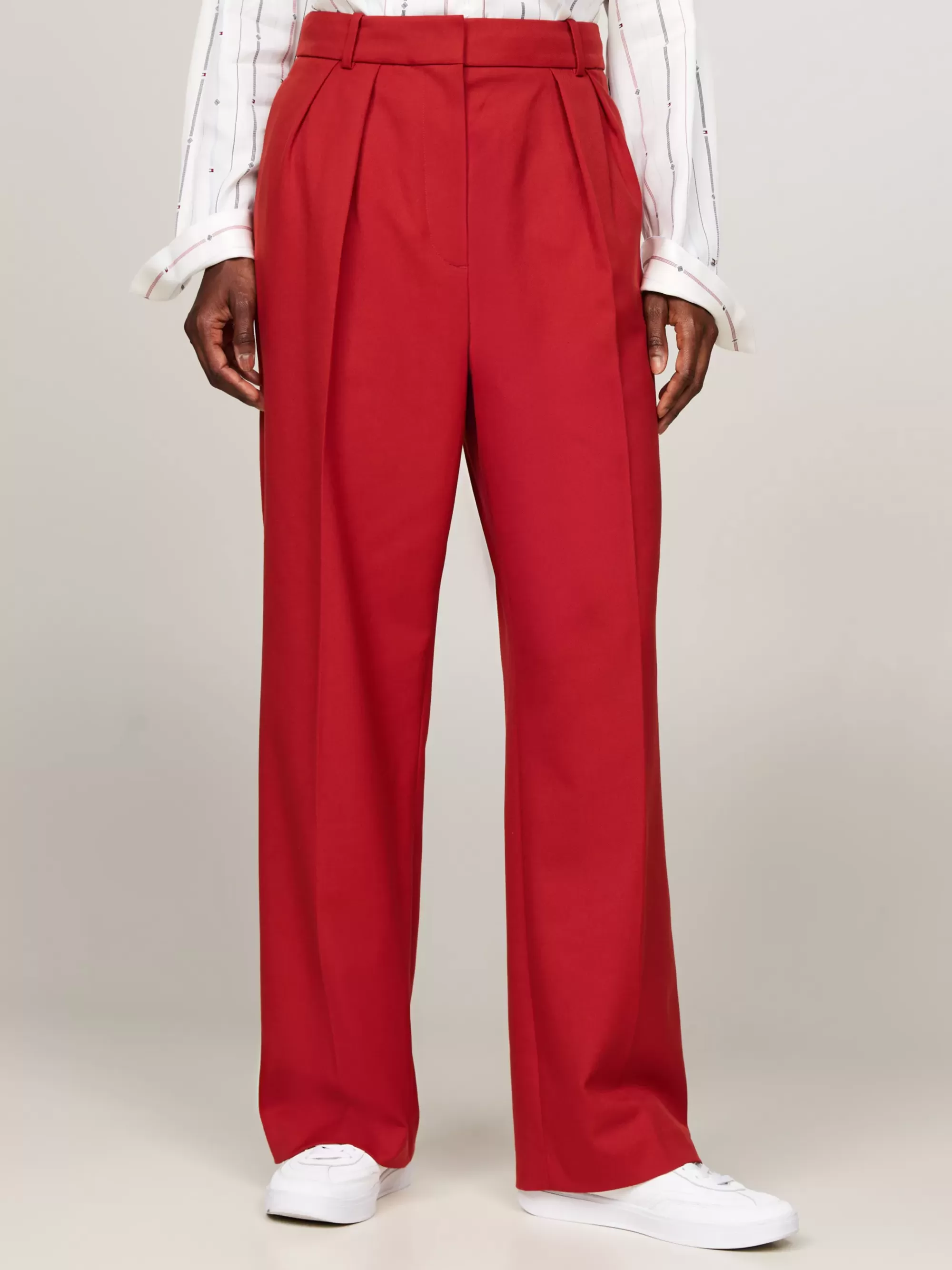 Co-Ords | Broeken*Tommy Hilfiger Relaxed Straight Pantalon Met Plooien DARK MAGMA