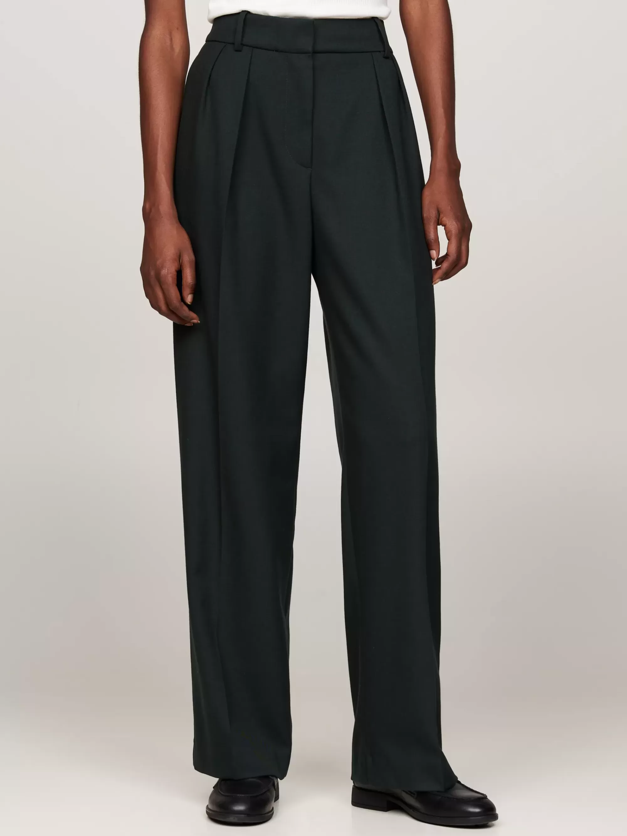 Broeken*Tommy Hilfiger Relaxed Straight Pantalon Met Plooien MIDNIGHT MOSS