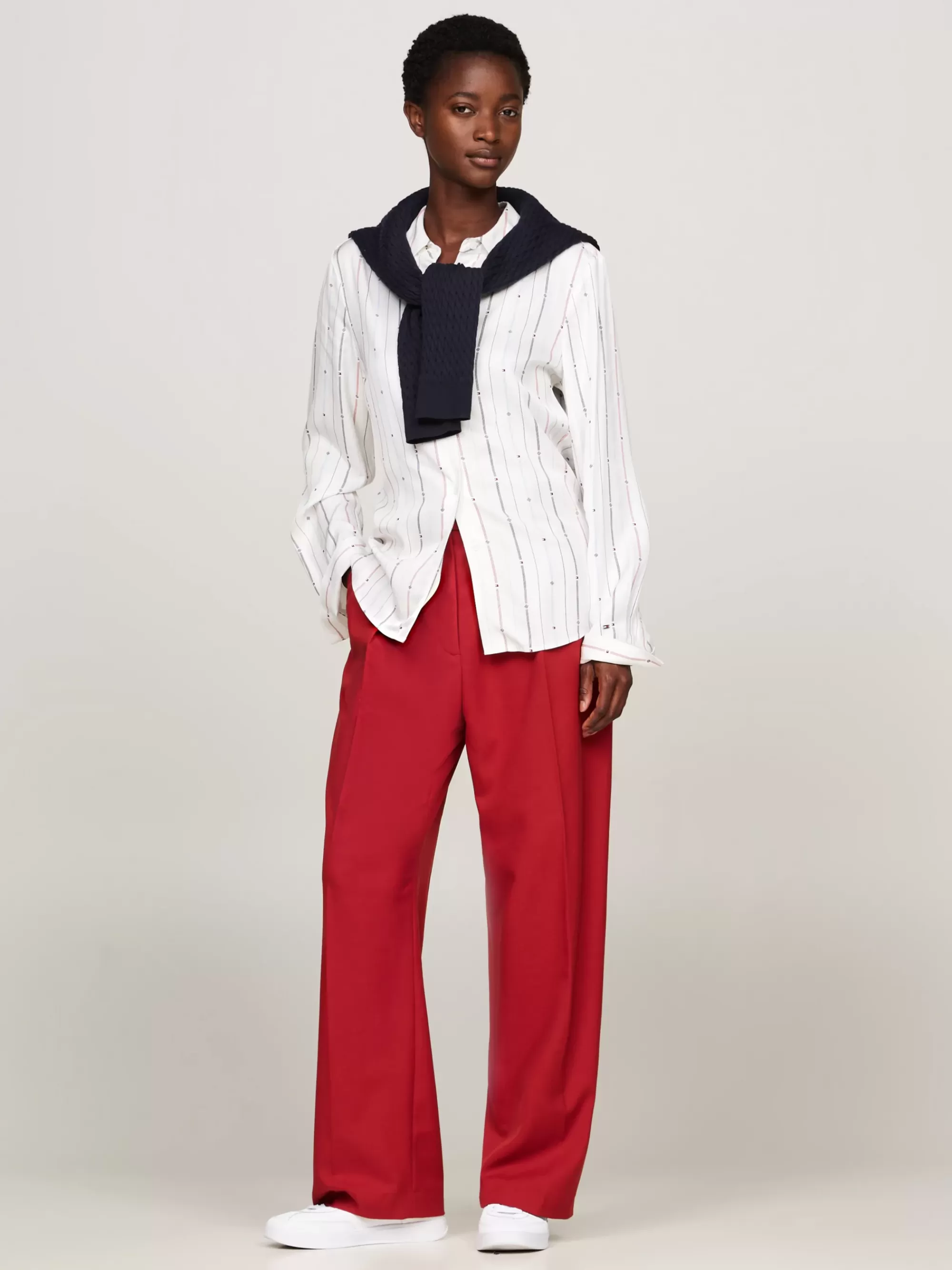 Co-Ords | Broeken*Tommy Hilfiger Relaxed Straight Pantalon Met Plooien DARK MAGMA