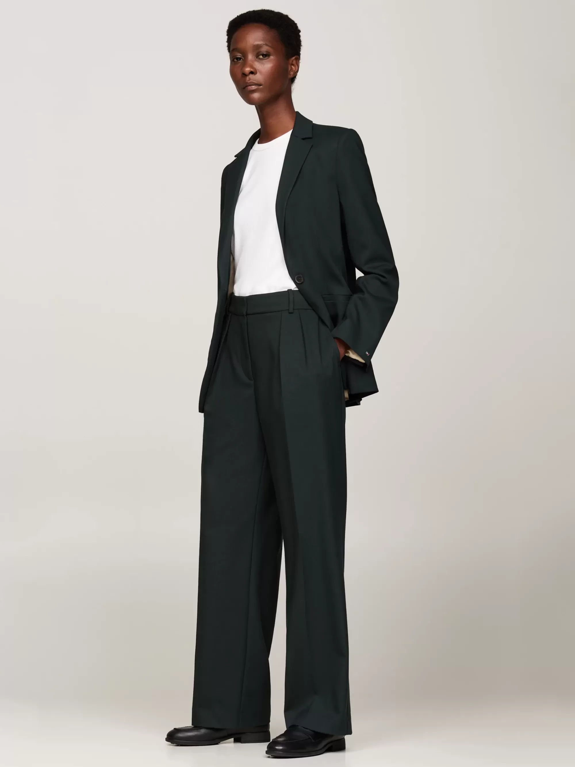 Broeken*Tommy Hilfiger Relaxed Straight Pantalon Met Plooien MIDNIGHT MOSS