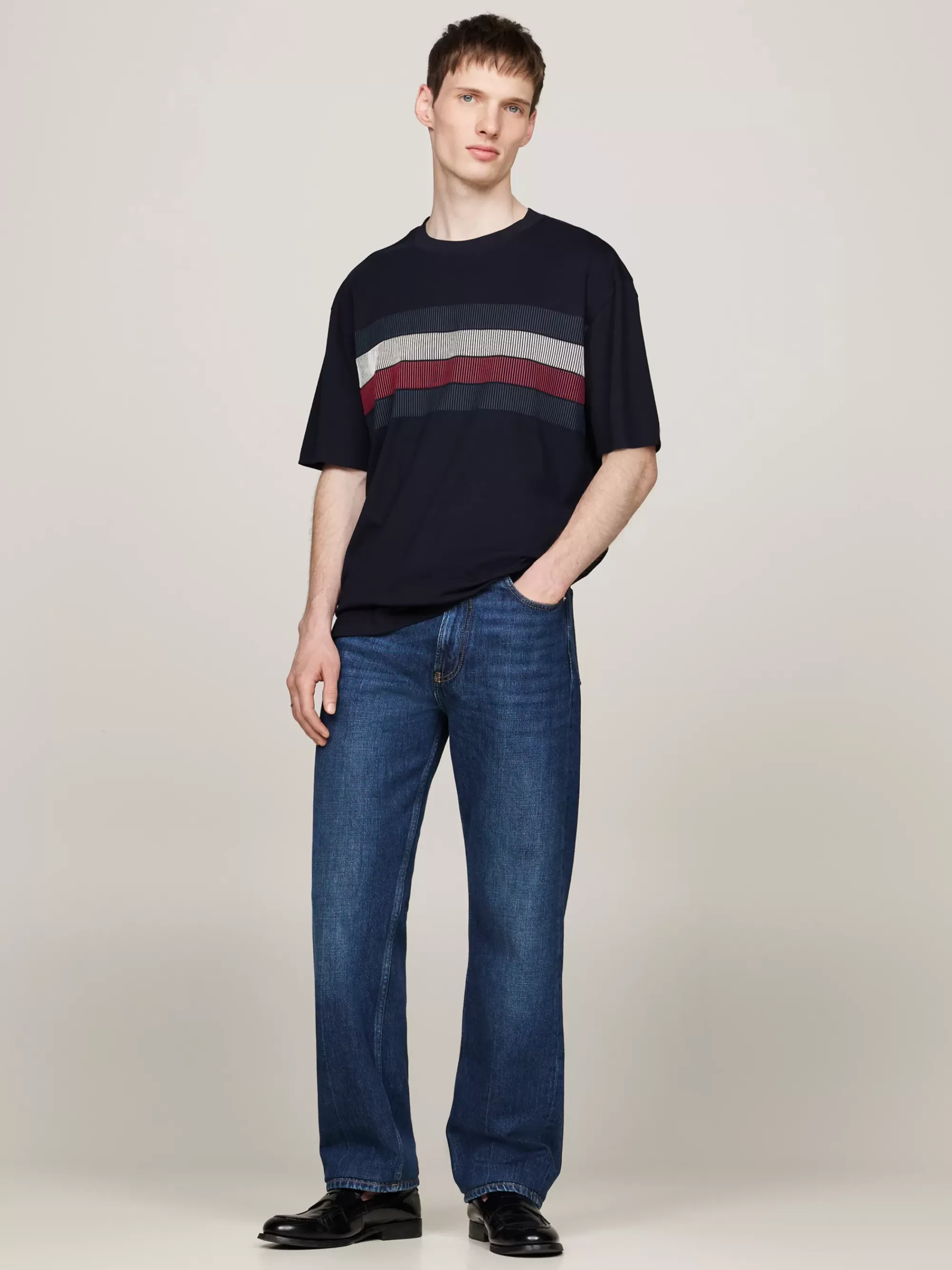 T-Shirts*Tommy Hilfiger Relaxed T-shirt Met Colour-blocked Vlagdesign DESERT SKY