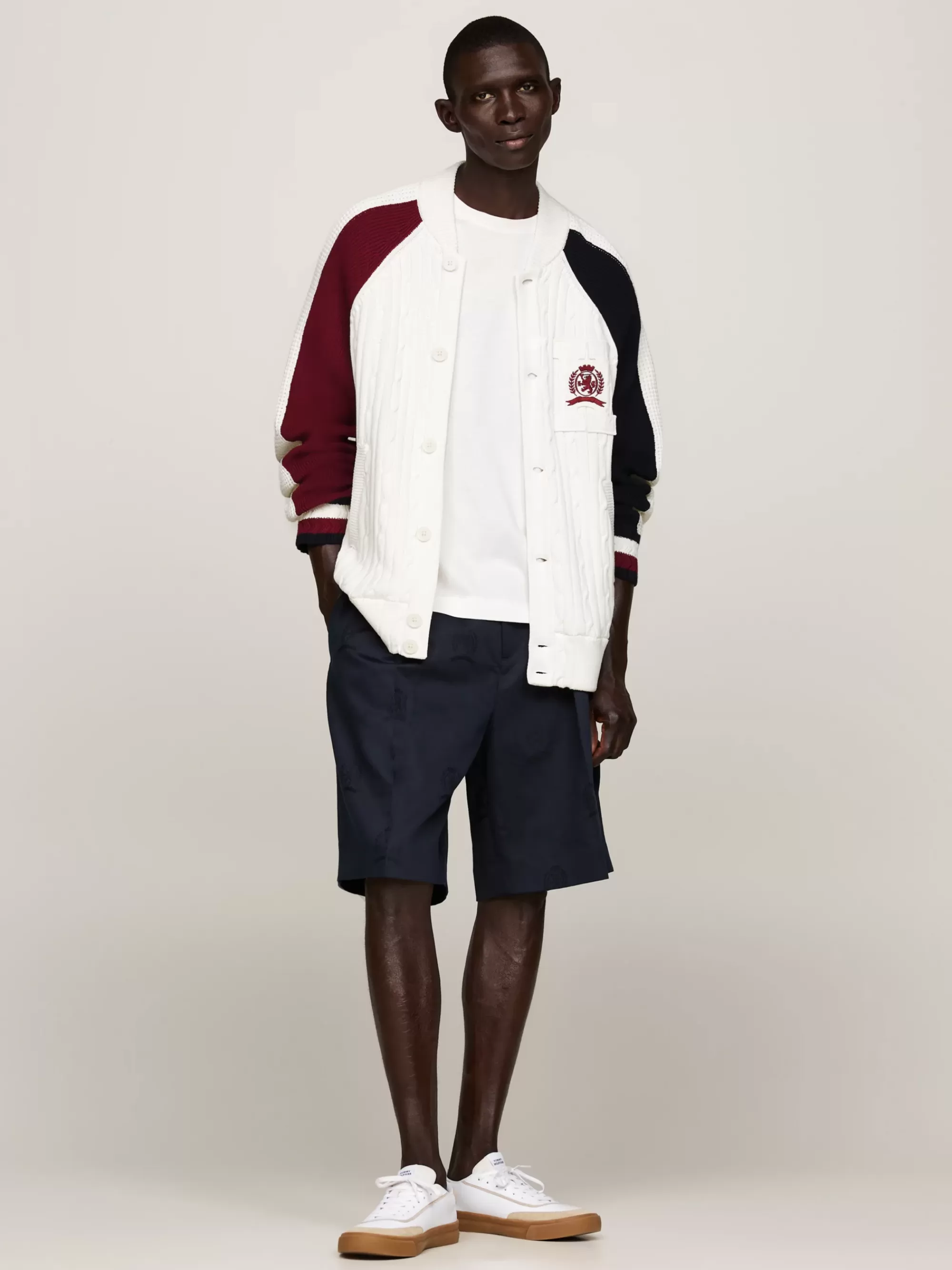 Vesten | Truien & Vesten*Tommy Hilfiger Relaxed Varsity Vest Met Gemengde Steek IVORY