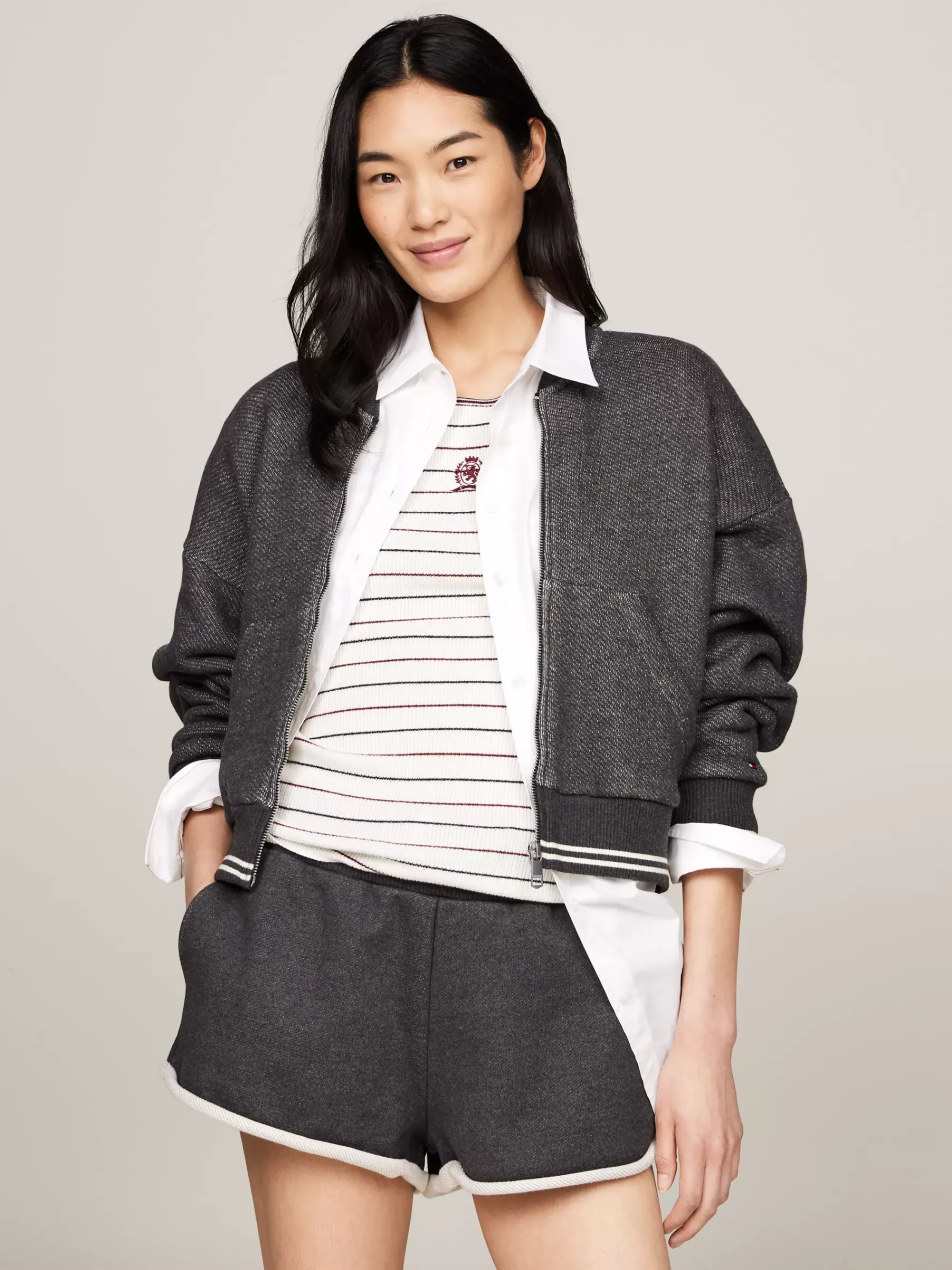 Sweatshirts & Hoodies*Tommy Hilfiger Relaxed Vest Met Varsity-ruglogo MEDIUM GREY HEATHER