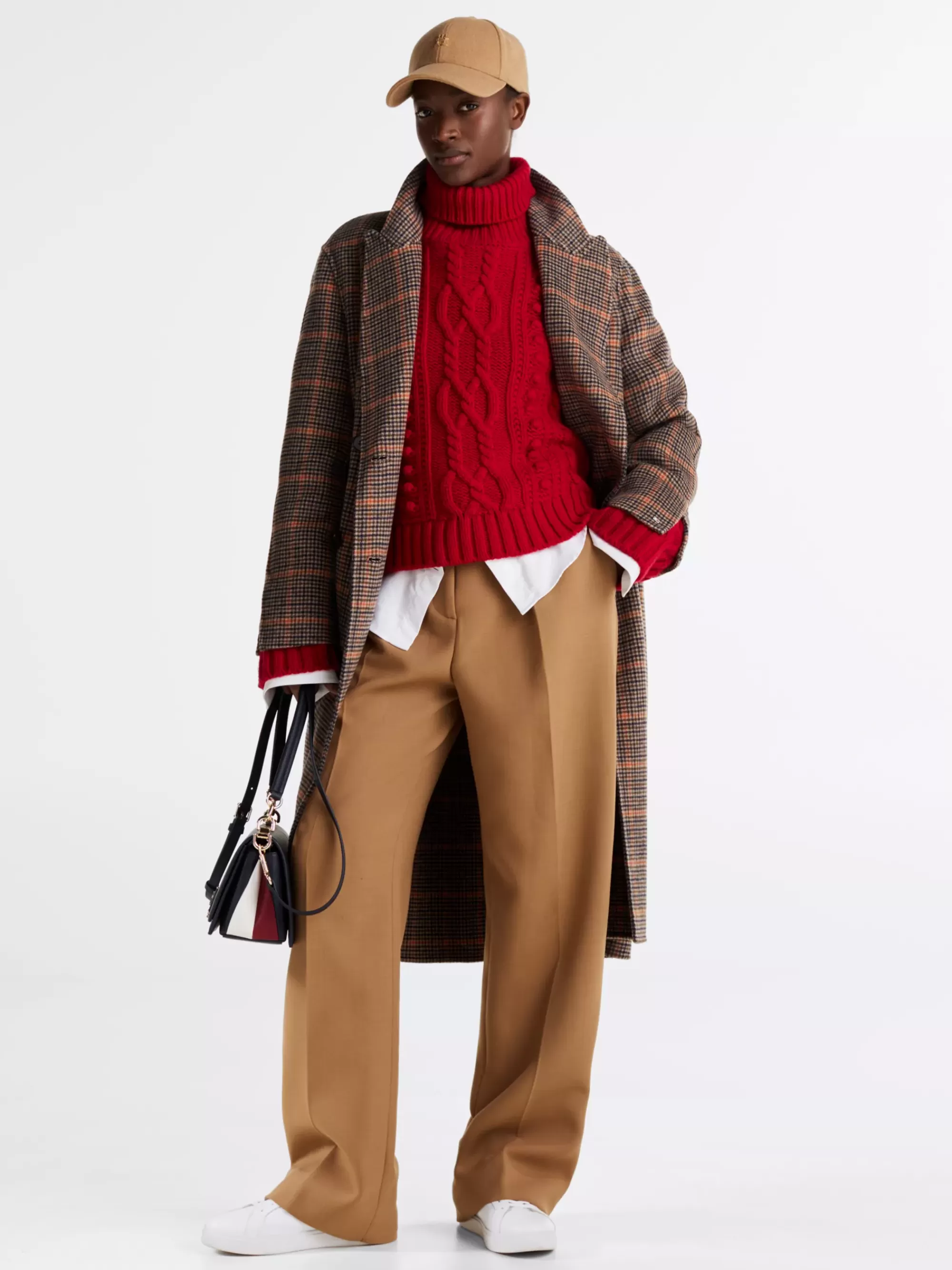 Broeken*Tommy Hilfiger Relaxed Wolmix Broek Met Rechte Broekspijpen CAMEL