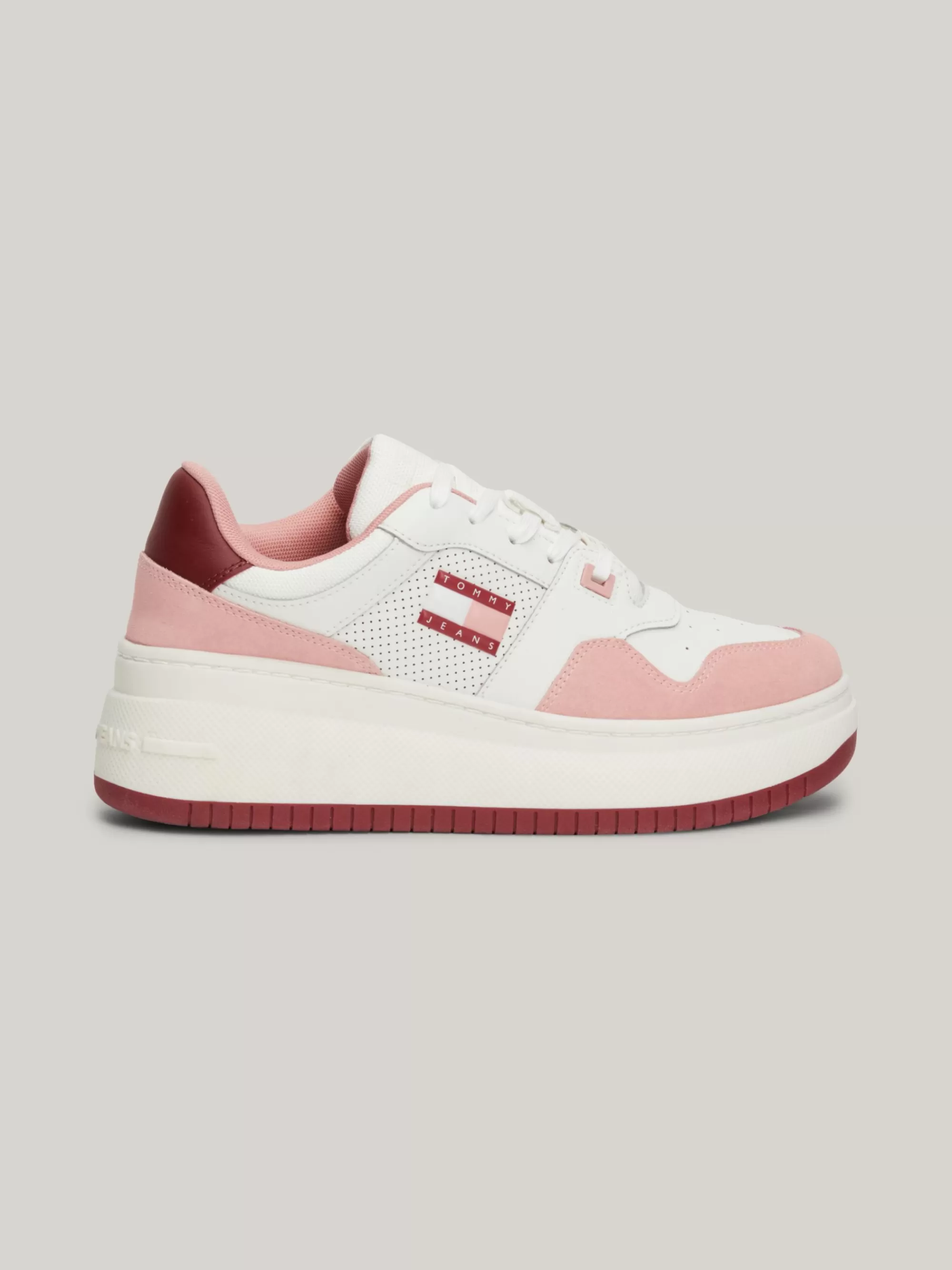 Sneakers*Tommy Hilfiger Retro Leren Basketbalsneaker Met Plateauzool CHALKY PINK